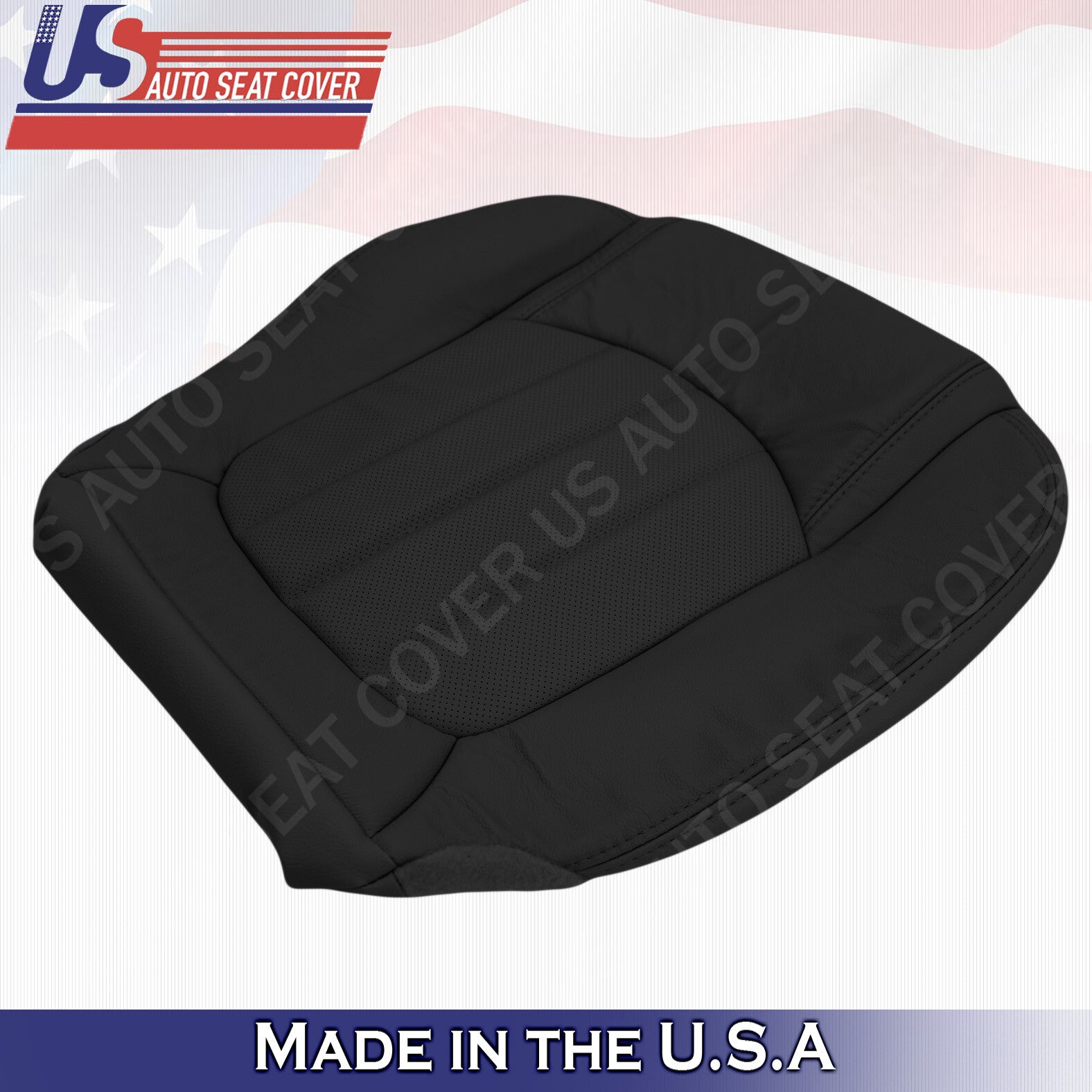 2011 2012 Buick Enclave  Passenger Bottom Perforated Leather Seat Cover BLACK