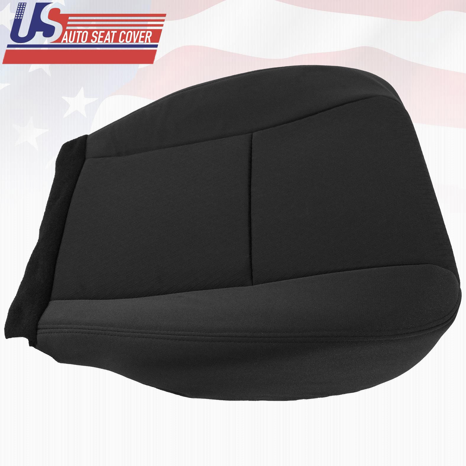 2010 - 2014 GMC Sierra Passenger Side Bottom Replacement Cloth Seat Cover Black