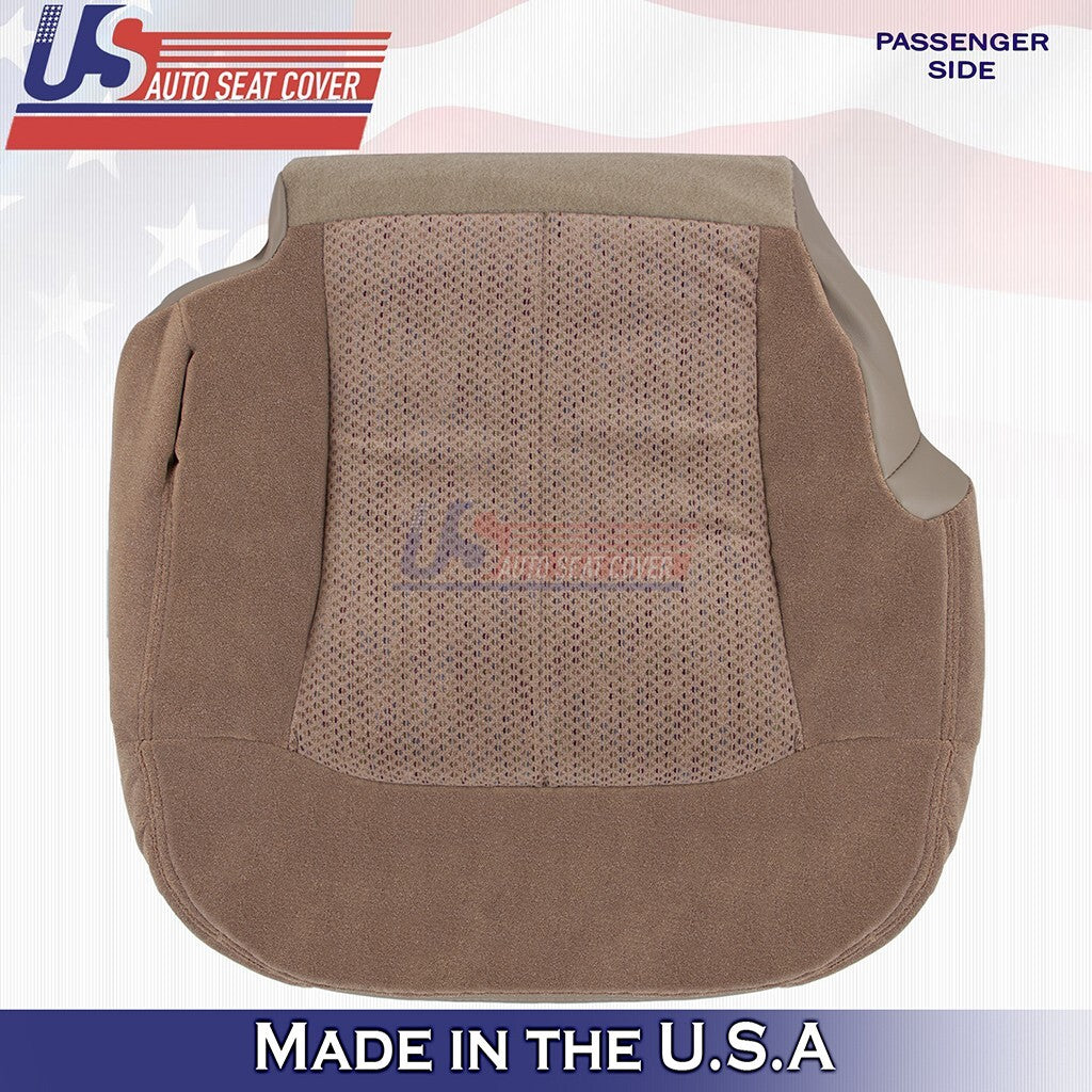 1999 to 2002 For Chevy Silverado Passenger Bottom &Top Cloth Seat Cover Dark Tan