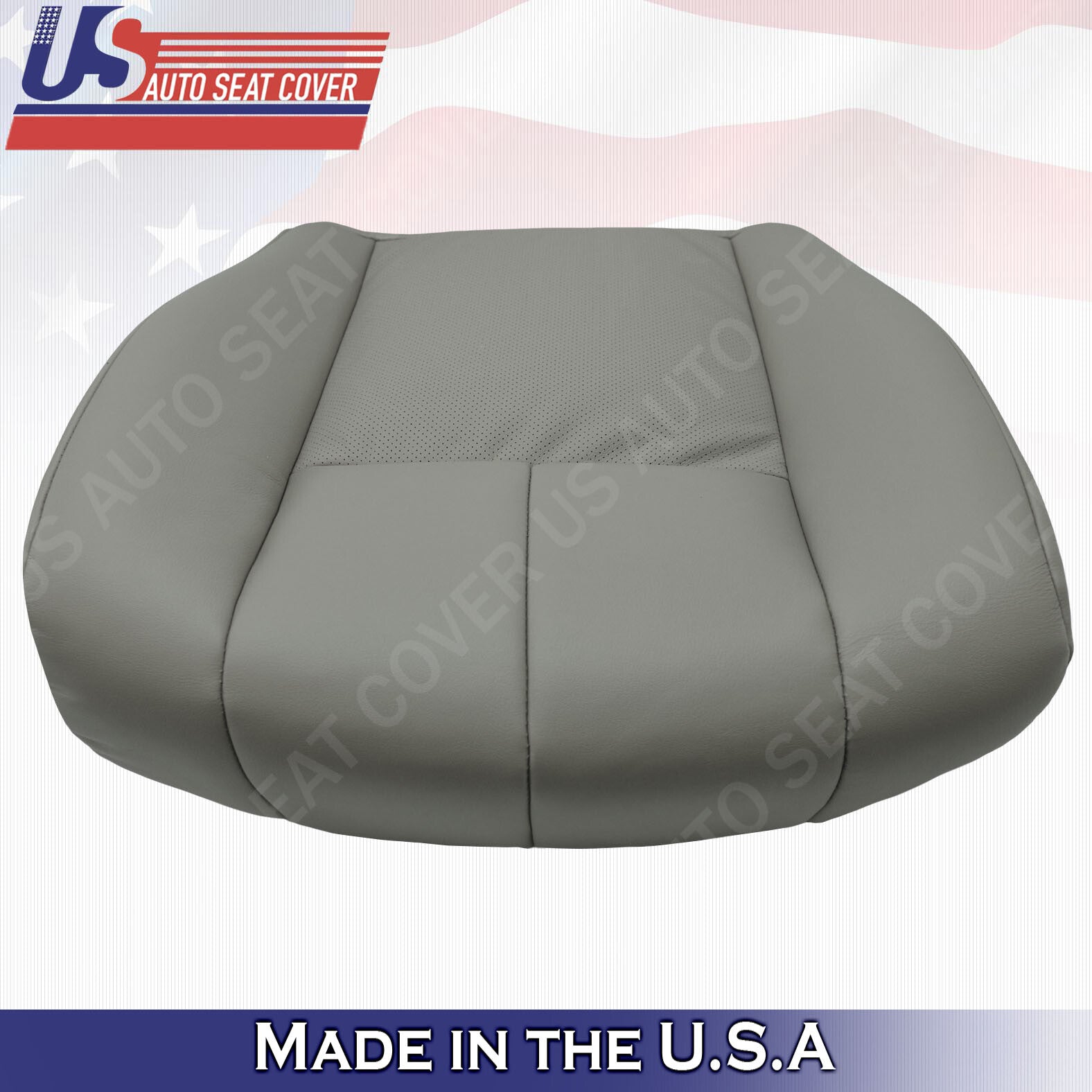 2010 2011 Cadillac STS Front PASSENGER Bottom Perforated Seat Cover Light Gray