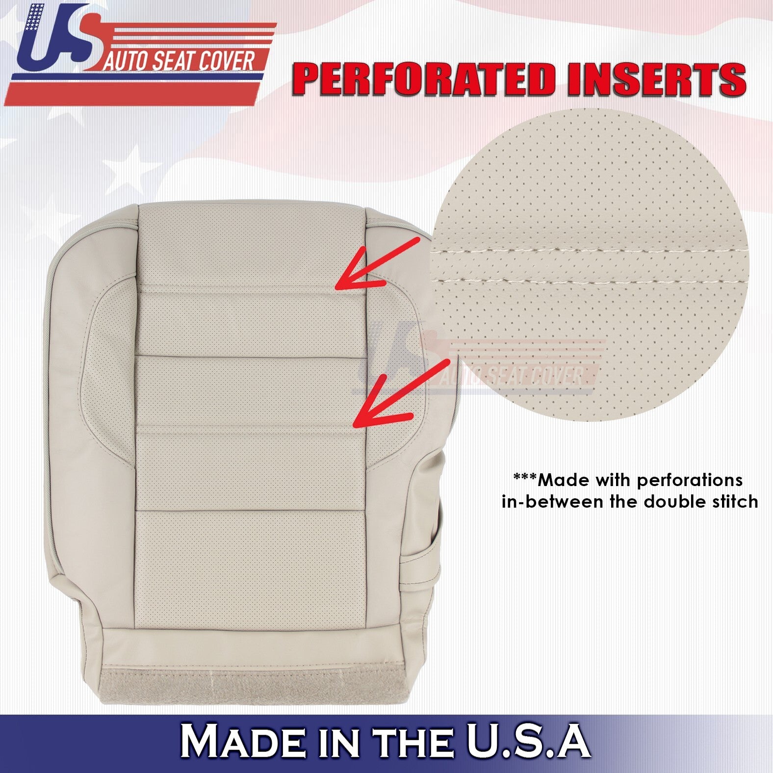 2017 2018 Fits GMC Yukon Rear Driver & Passenger Bottom Leather Cover Shale Tan
