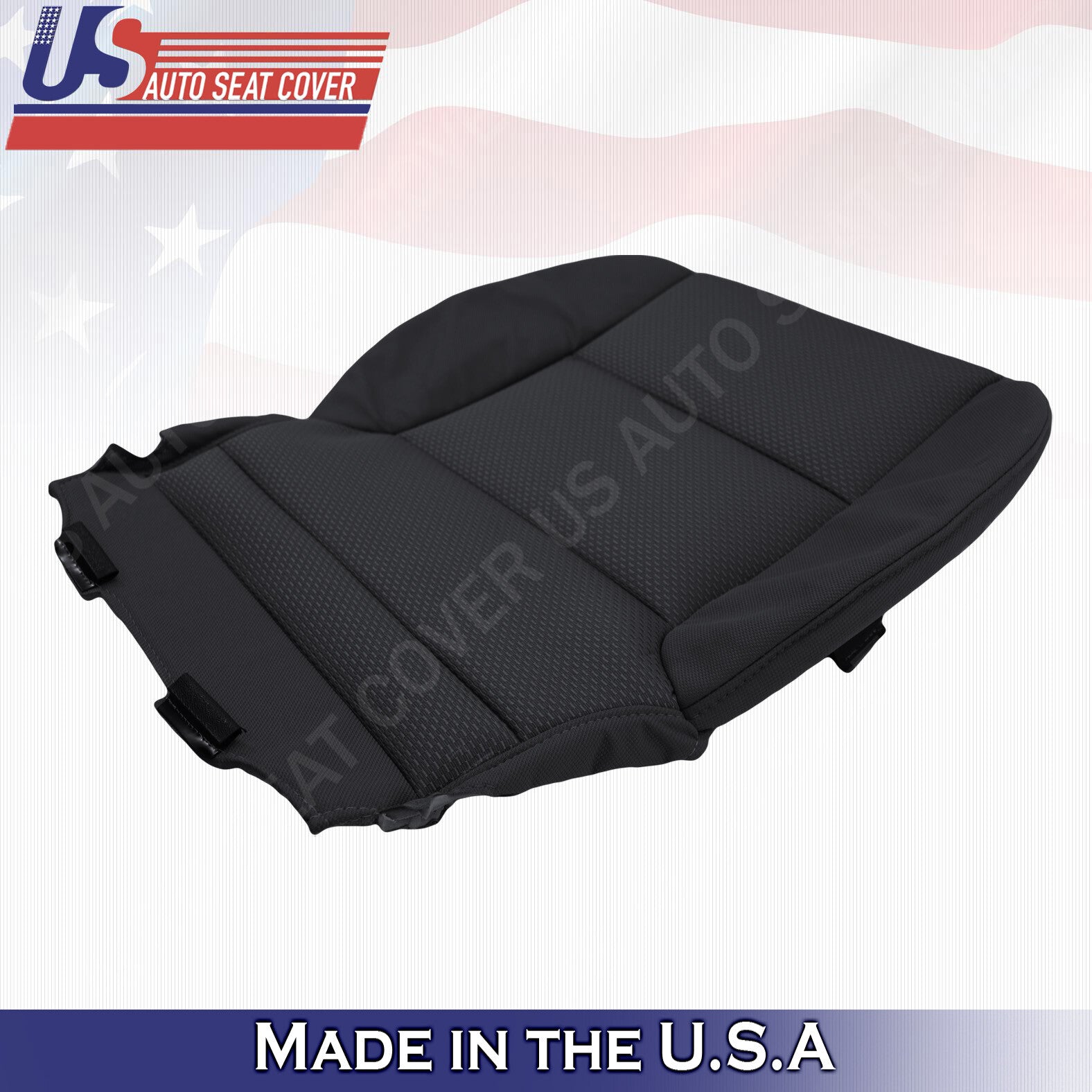 Passenger Bottom Cloth Seat Cover Ebony Black 2014 to 2018 Chevy Silverado 1500