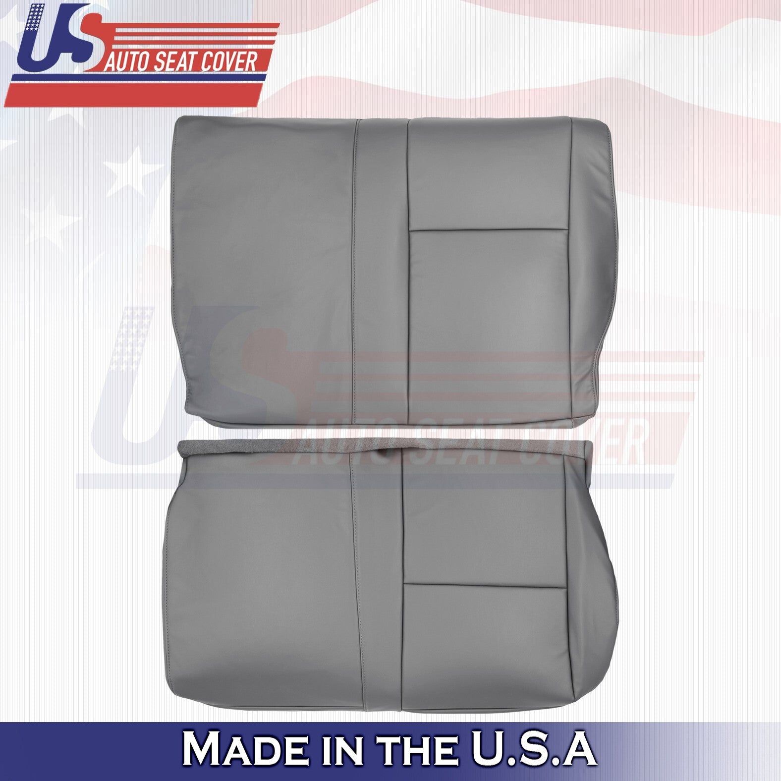 2007 - 2010 Fits Toyota Tundra Rear Driver Bottom & Top Leather Seat Cover Gray