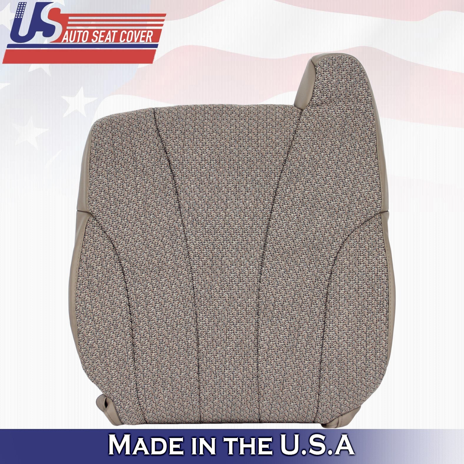 1999 2000 2001 2002 For Chevy Silverado WT 2x Top & 2x Bottom Cloth Covers Tan