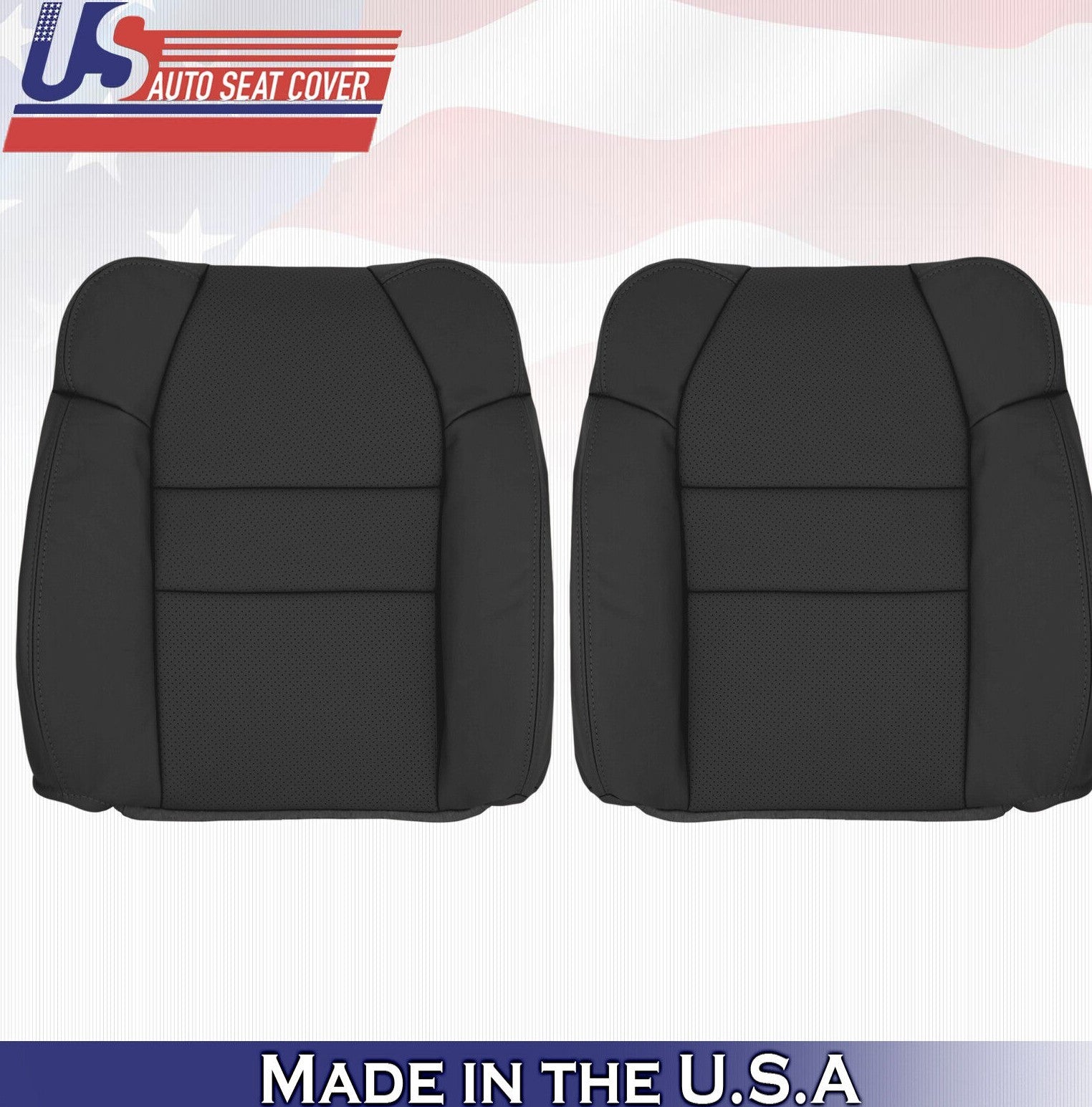 2006 For Acura MDX Driver & Passenger 2x Top Synthetic Leather Seat Covers Black