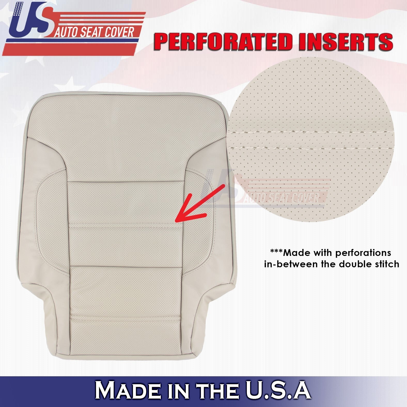 2014 -2019 For GMC Sierra Denali Rear Driver Passenger Top Leather Cover Shale