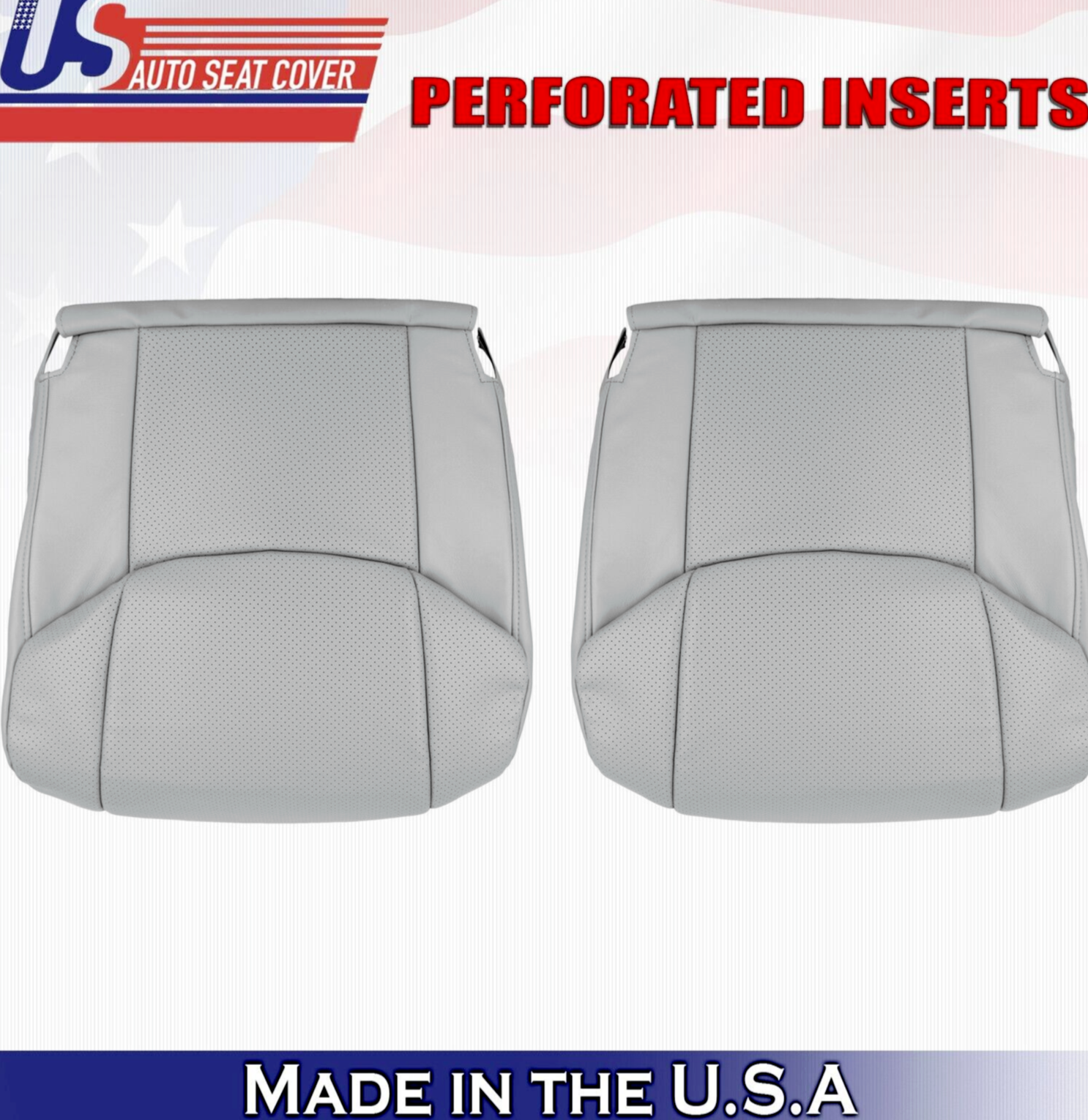 2011 For Toyota Avalon Driver & Passenger Bottom Perforated Leather Covers Gray