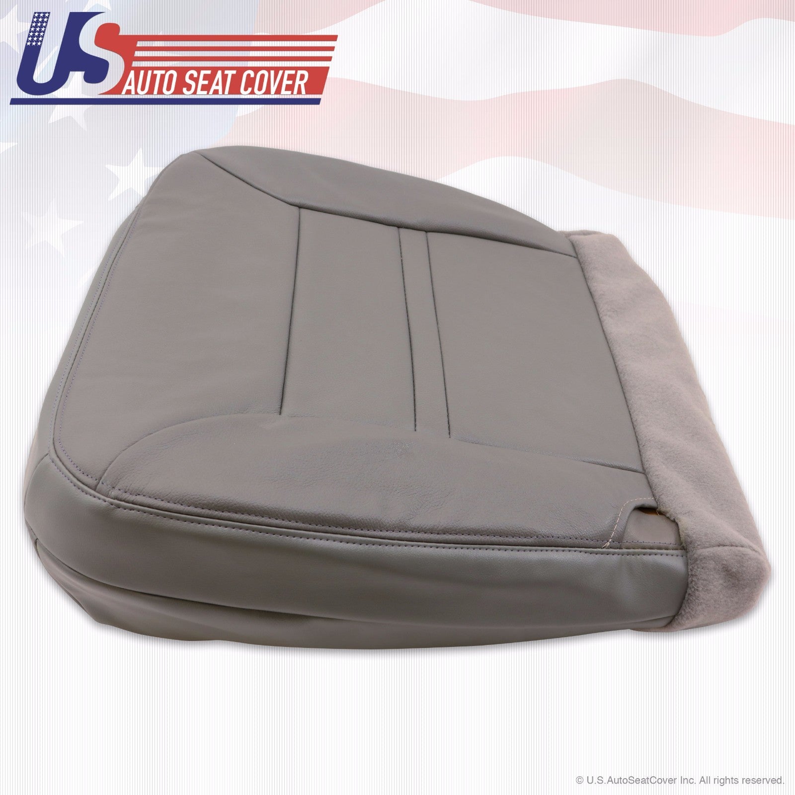 2001 Ford Excursion Limited Passenger Side Bottom Leather Seat Cover Gray