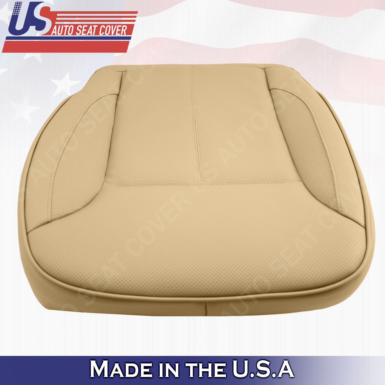Perf. Leather Cover Tan 2007-2012 For Mercedes Benz GL450 Base Passenger Bottom