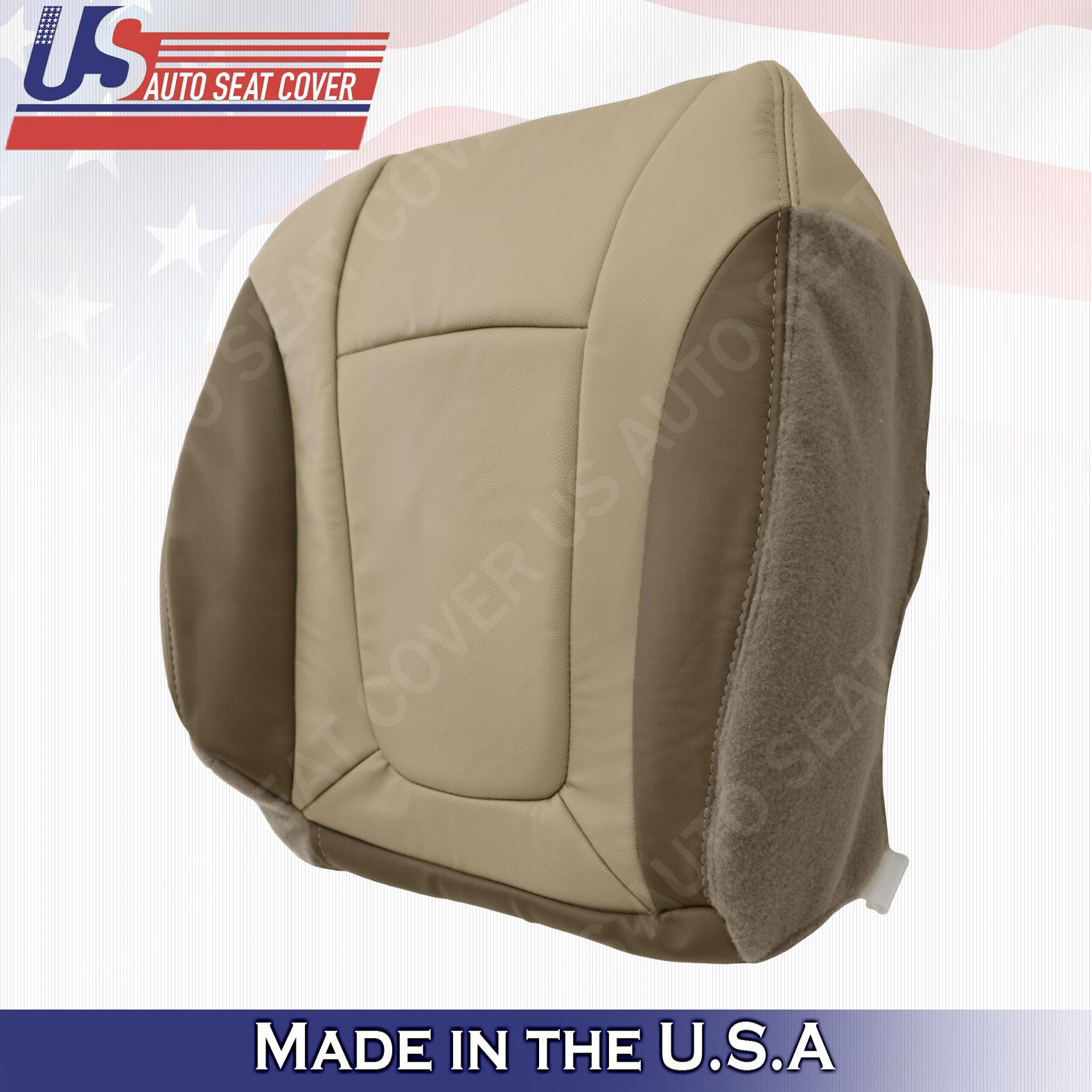 2002 - 2004 Chevy Trailblazer Front Driver Bottom Leather Seat Cover 2-Tone Tan