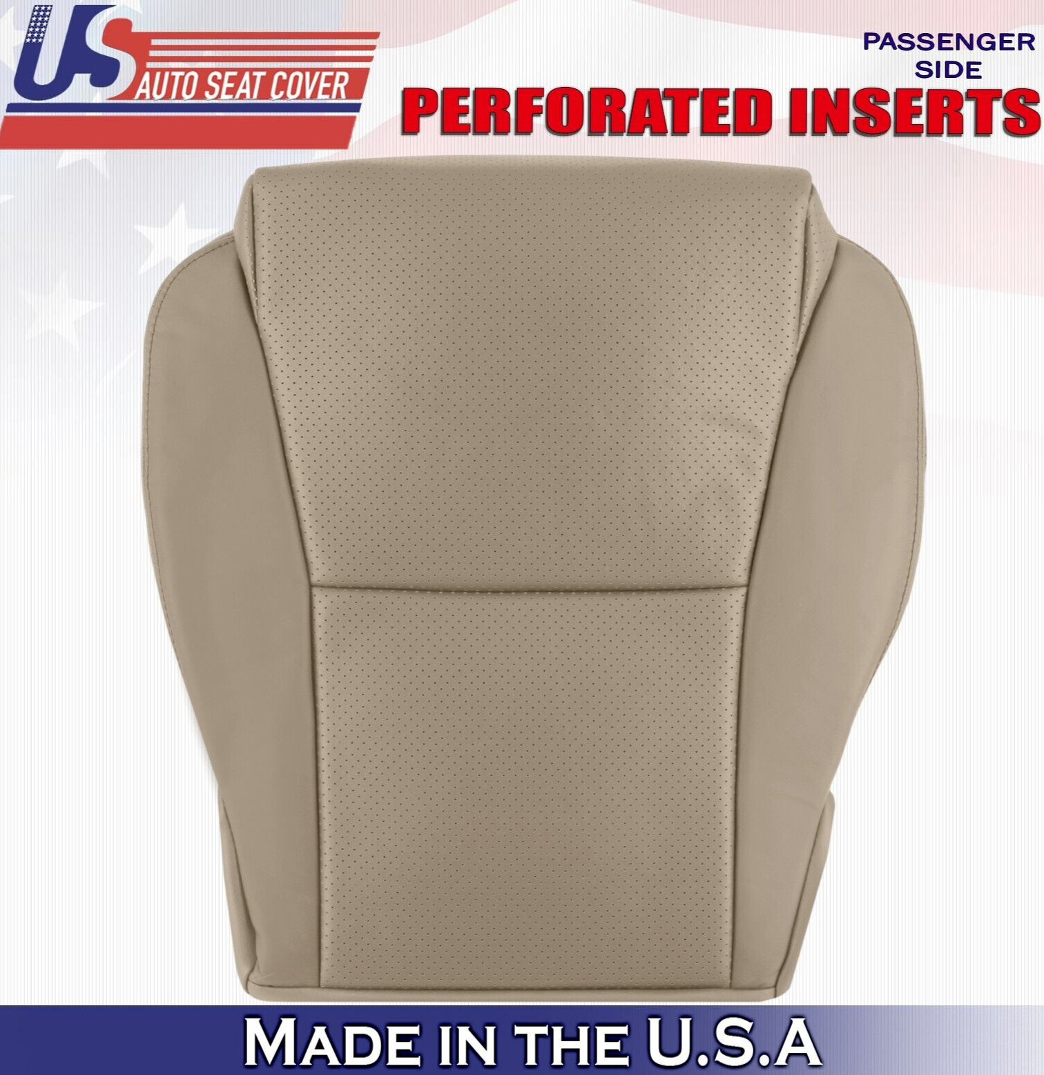 2007 For Toyota Solara Convertible Front Passenger Bottom Leather Seat Cover Tan