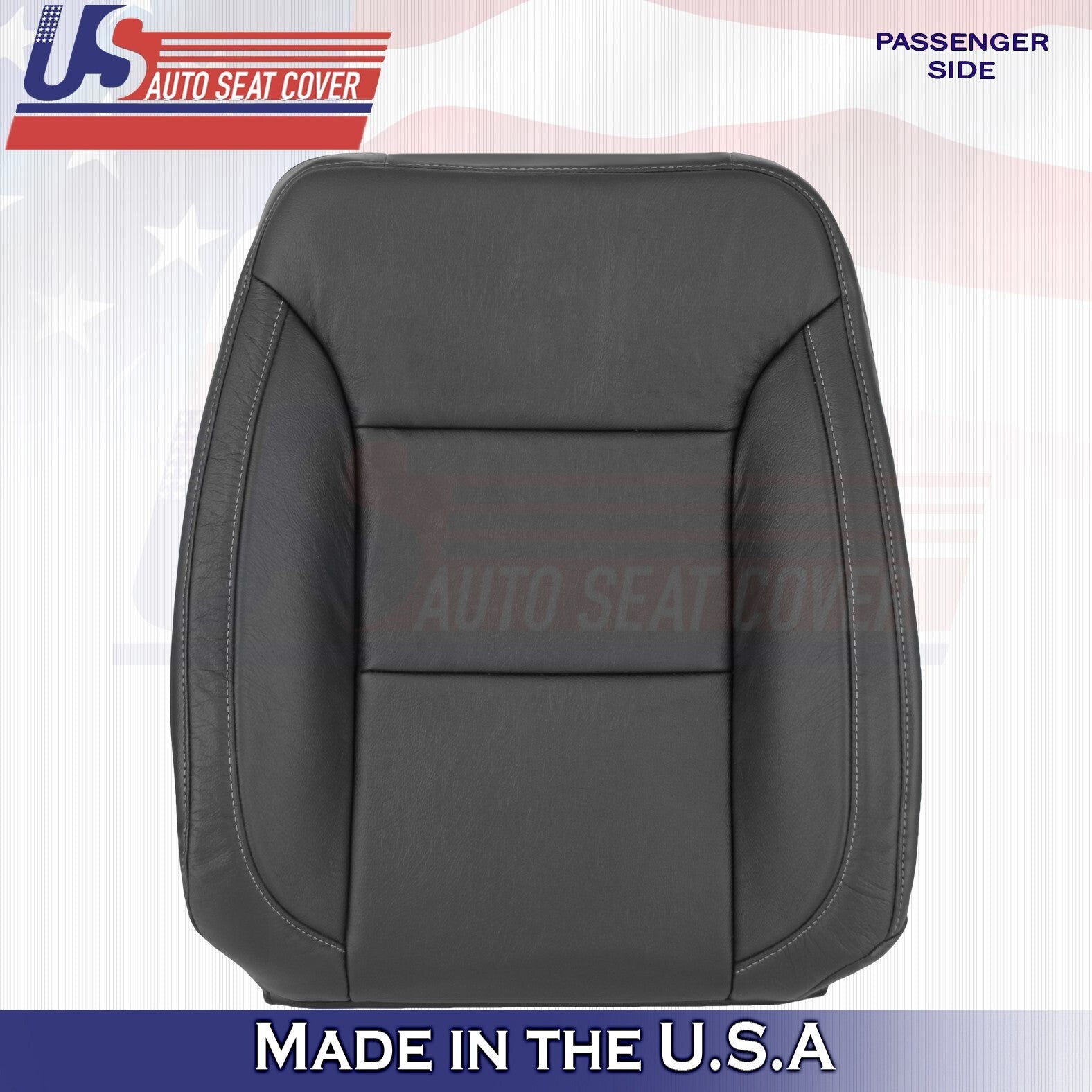 2021 For Chevy Silverado 1500 WT Driver & Passenger Top Leather Seat Covers BLK