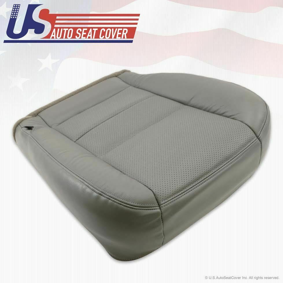 02 -07 Ford F250 F350 Lariat PASSENGER Bottom Leather Seat Cover Gray Perforated