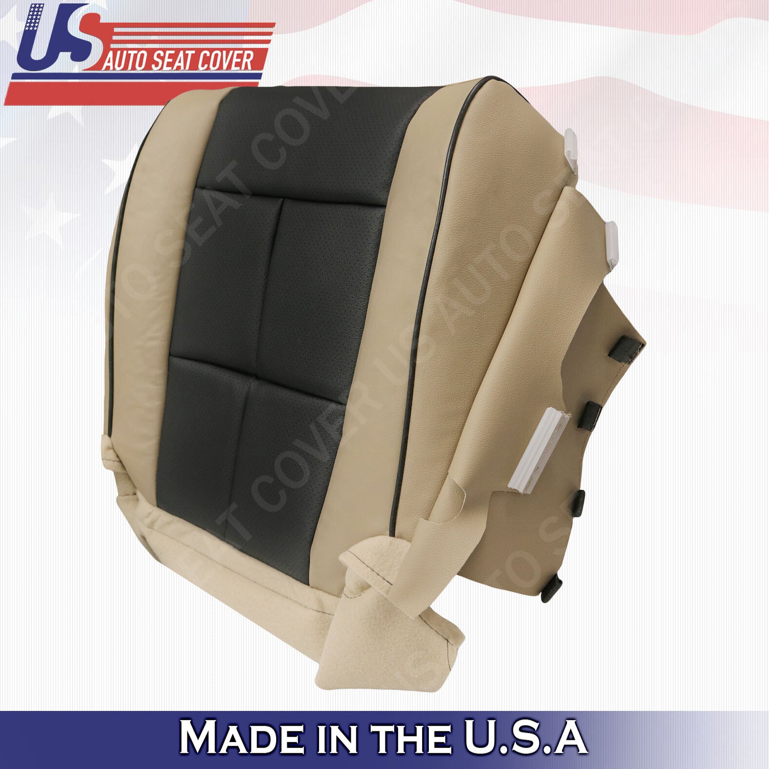2011 to 2014  Lincoln Navigator Passenger Bottom Perforated seat Cover Black/Tan