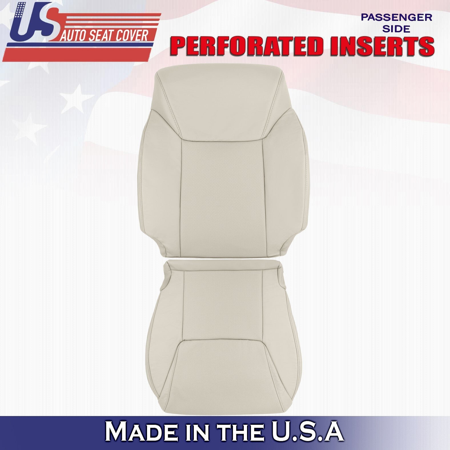 2012 to 2015 For Lexus LX570 Passenger Top Bottom Leather w/ Perf Covers Tan