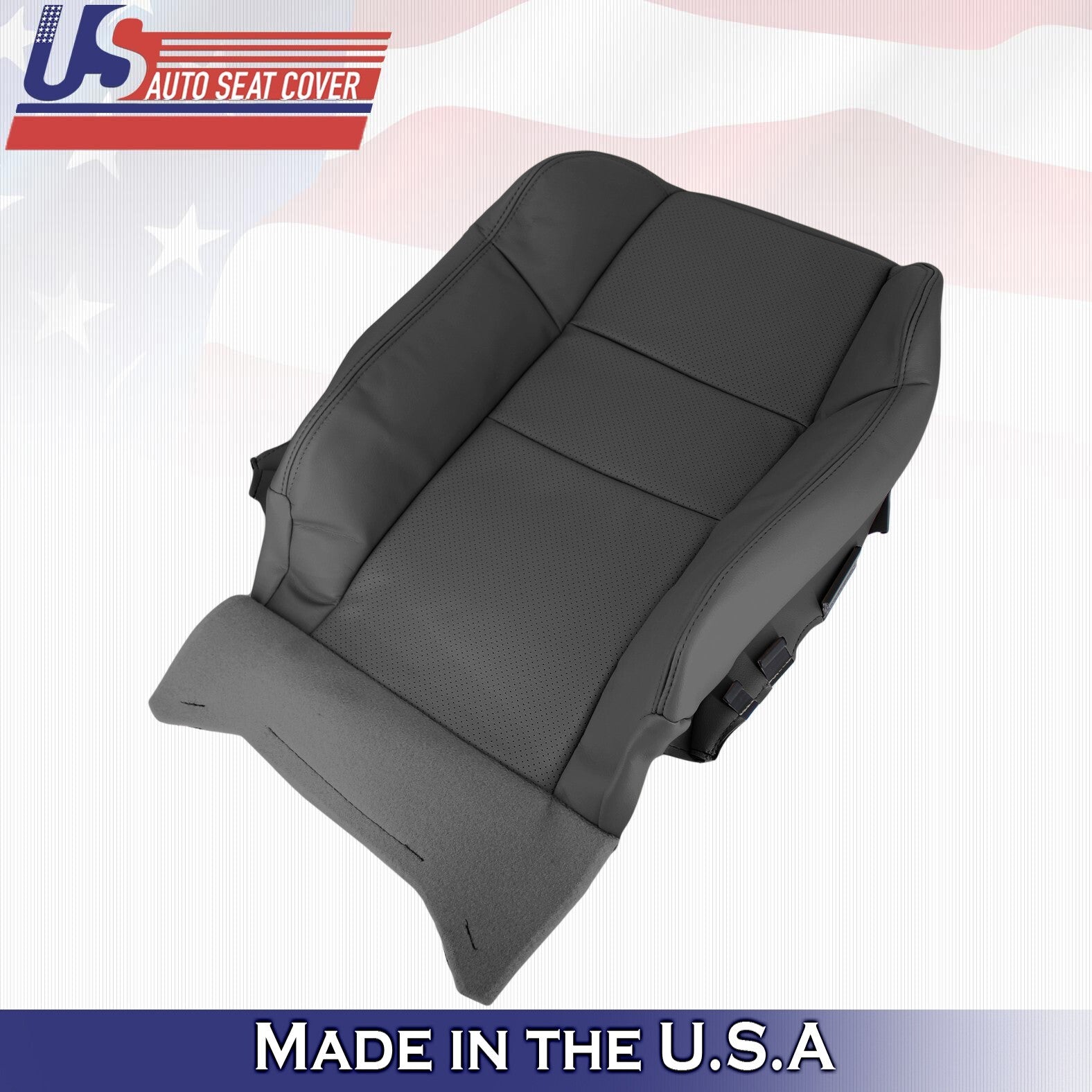2011 2012 For Acura RDX Passenger Top & Bottom Synthetic Perf Leather Covers BLK