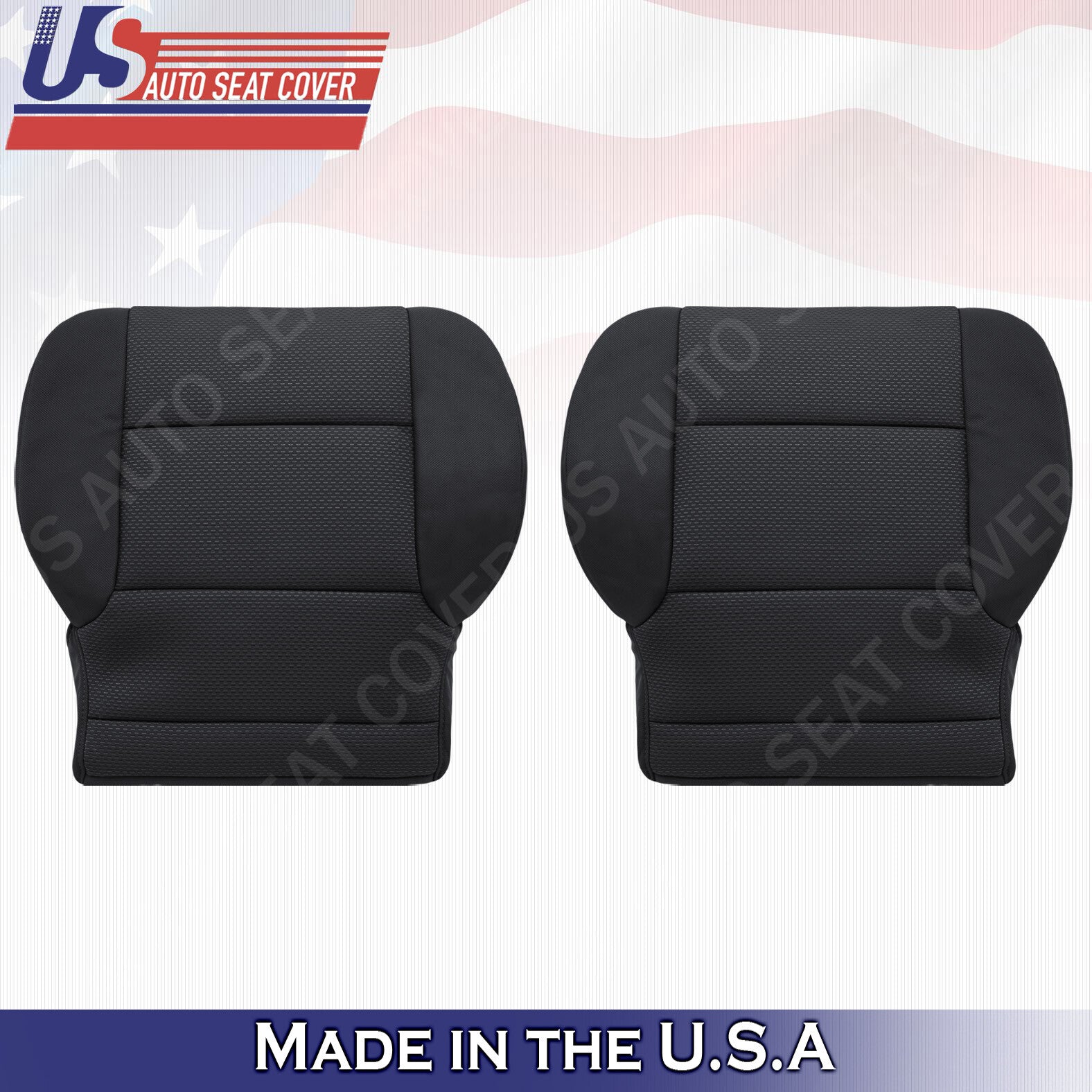 2014-2018 Chevy Silverado 1500 Driver/Passenger Bottom Cloth Cover Ebony Black