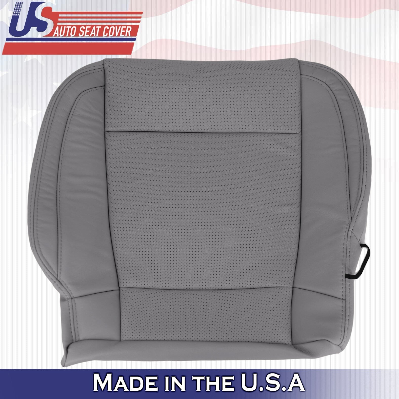 2017 For Ford F150 Lariat Passenger Side Bottom Perf Leather Seat Cover Gray