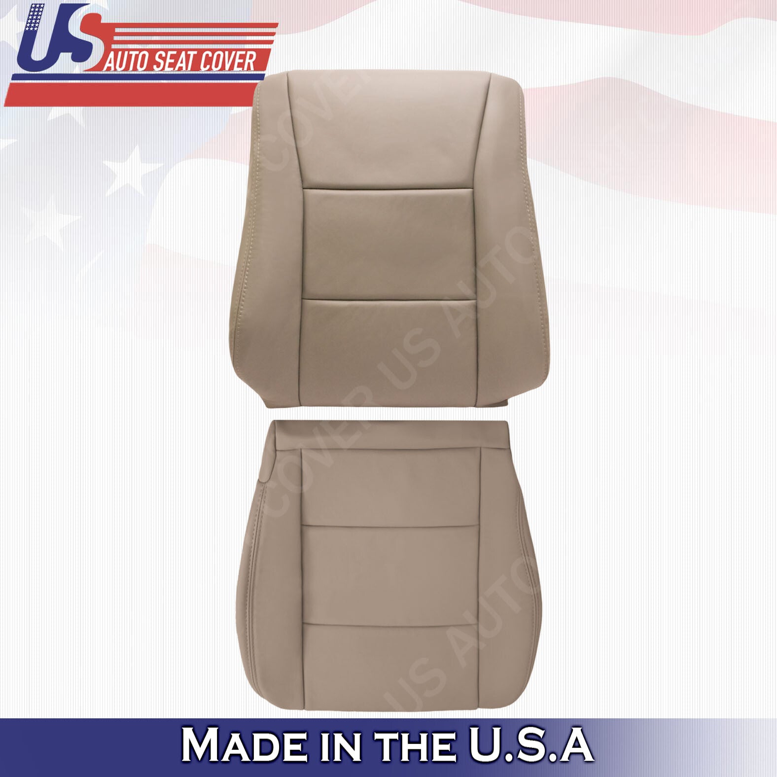 For 1998 to 2007 Toyota Land Cruiser Front Driver & Passenger Leather Covers Tan
