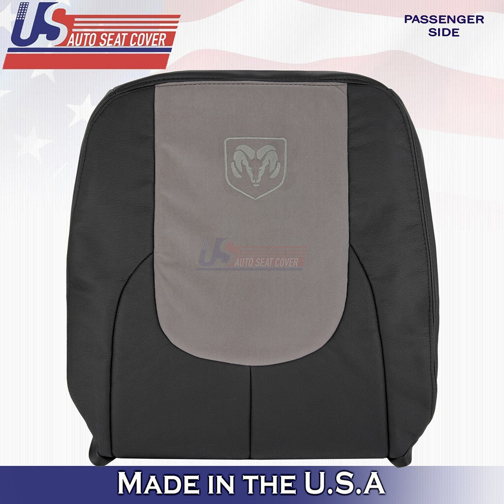 2002 2003 Fits Dodge Ram 2500 Passenger Top Leather/Suede Seat Cover Black