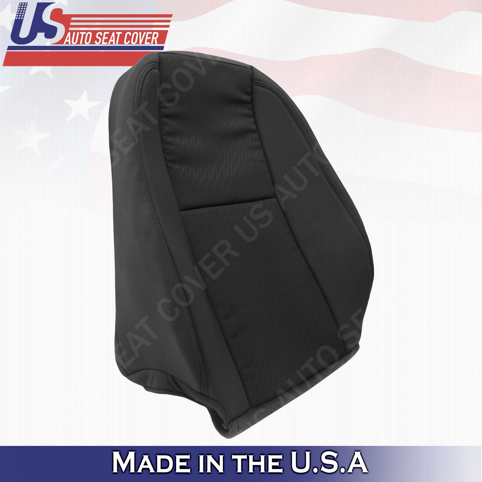 Fits 2009 to 2014 Chevy Silverado Front Driver Top Cloth Seat Cover Ebony Black