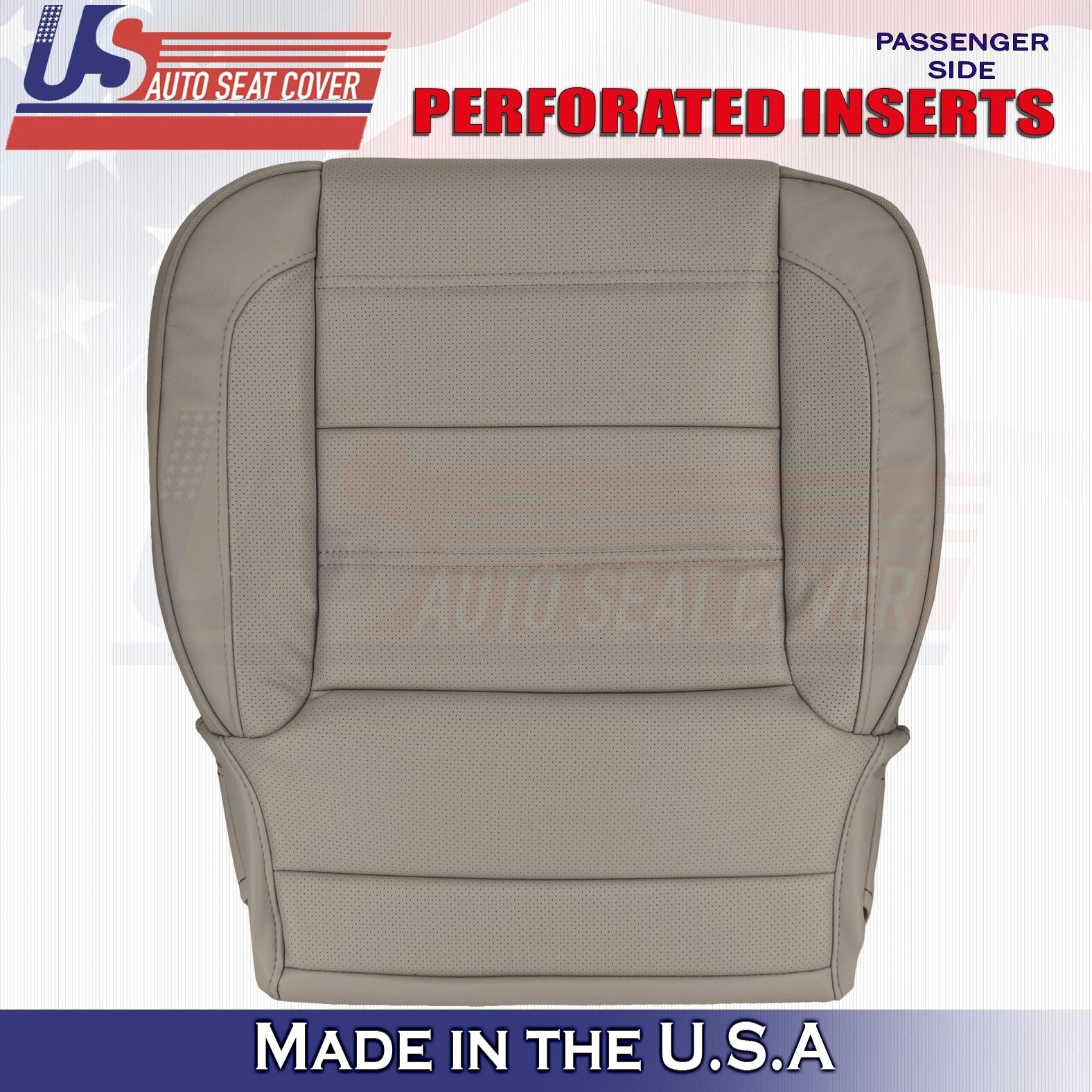 2014 to 2019 For GMC Sierra Denali Passenger Bottom Leather Seat Cover Dune Tan