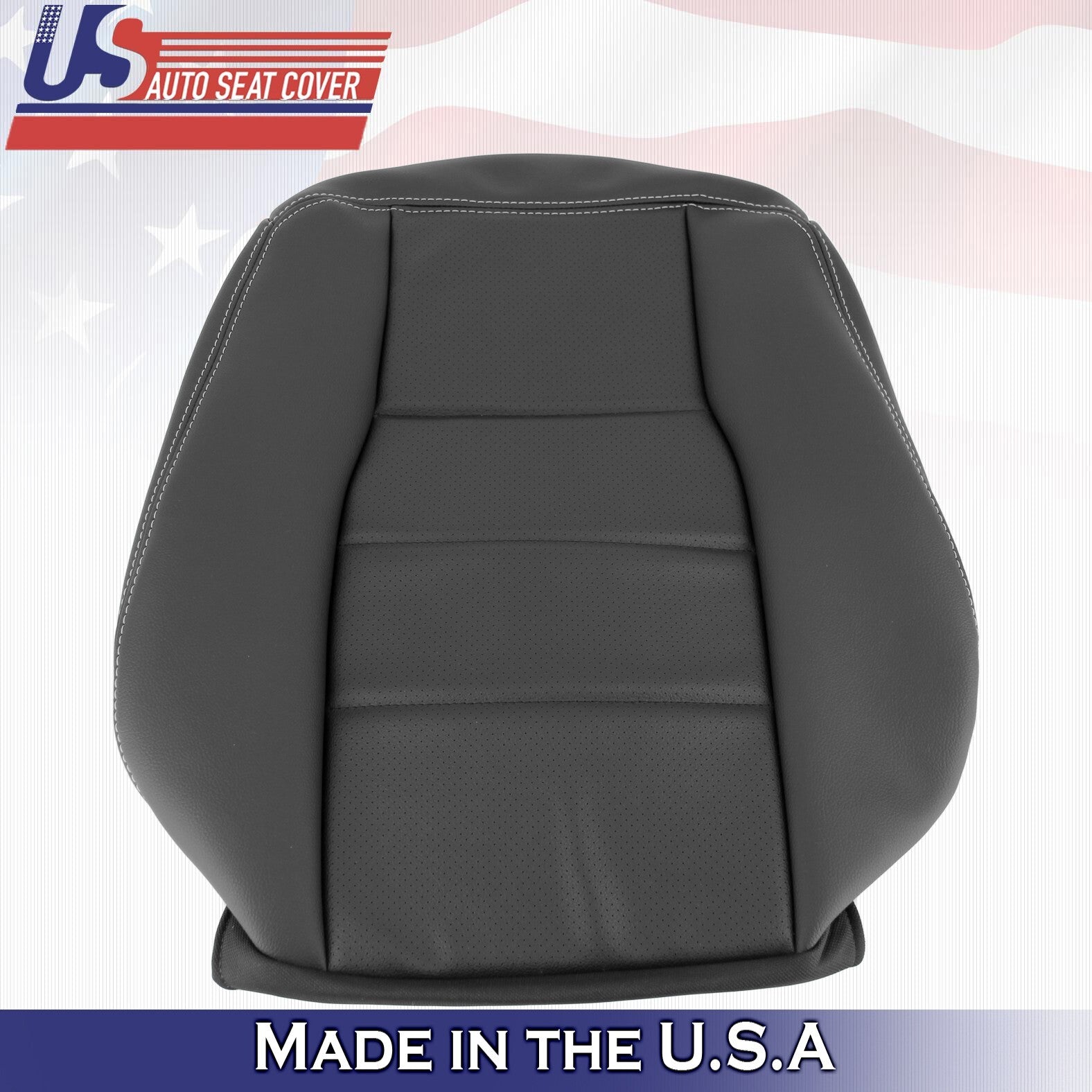 2010 to 2014 Fits Mercedes Benz E350 Driver Top & Bottom Leather Cover Black