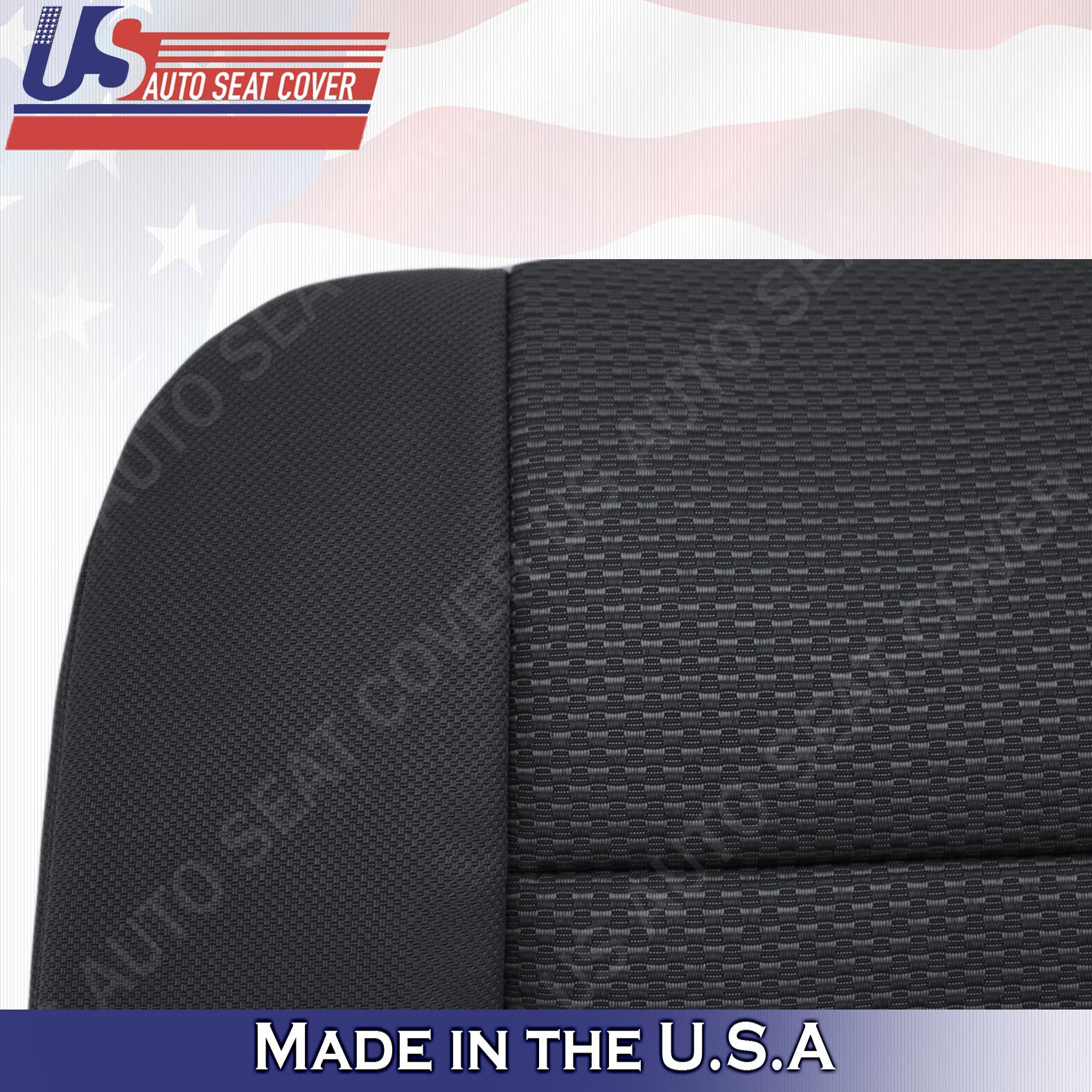 2014 to 2018 Chevy Silverado 1500 Driver Bottom Cloth Seat Cover Ebony Black