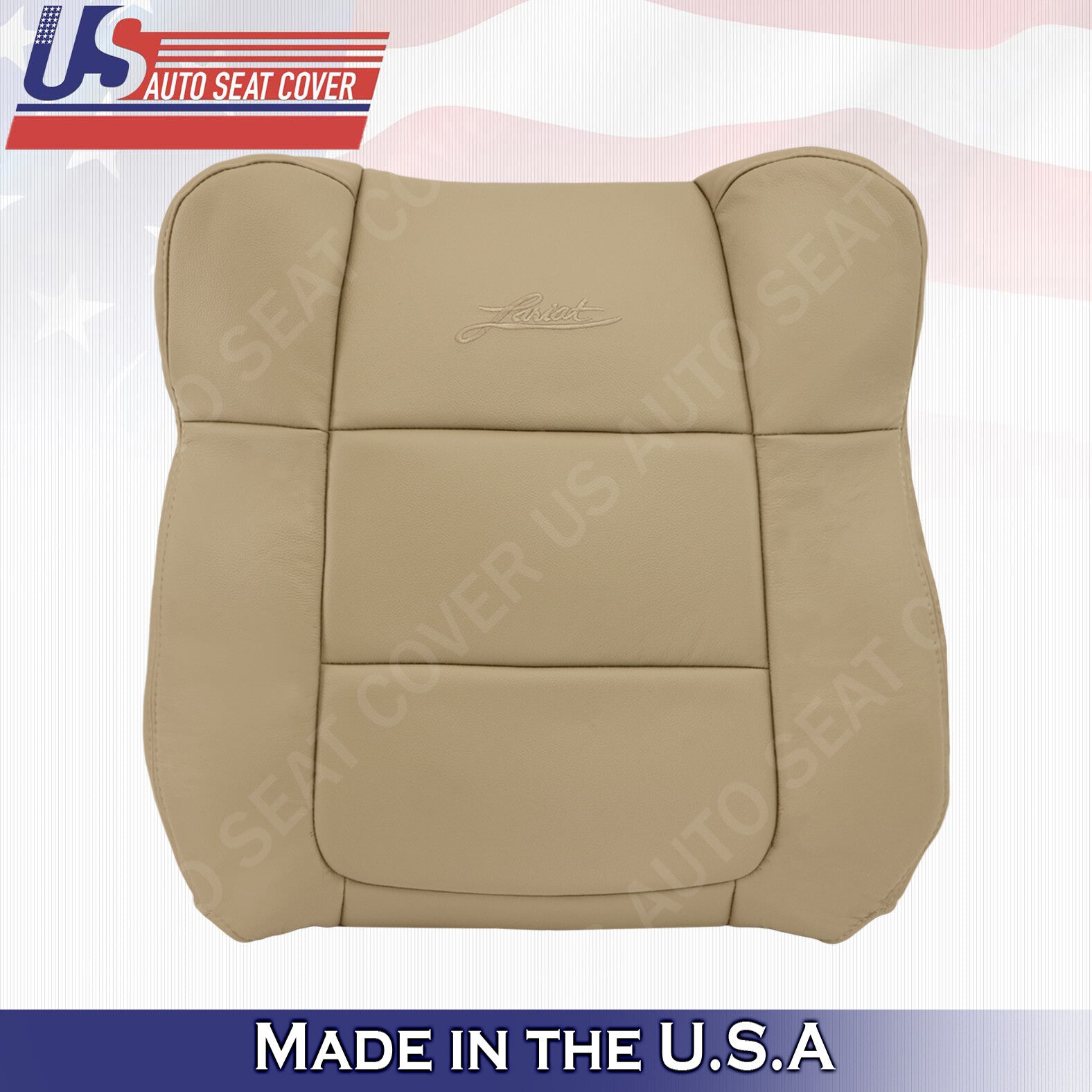 FRONT UPPER LEFT HAND Seat Cover Med. Parchment Tan Leather 2001 -2003 Ford F150