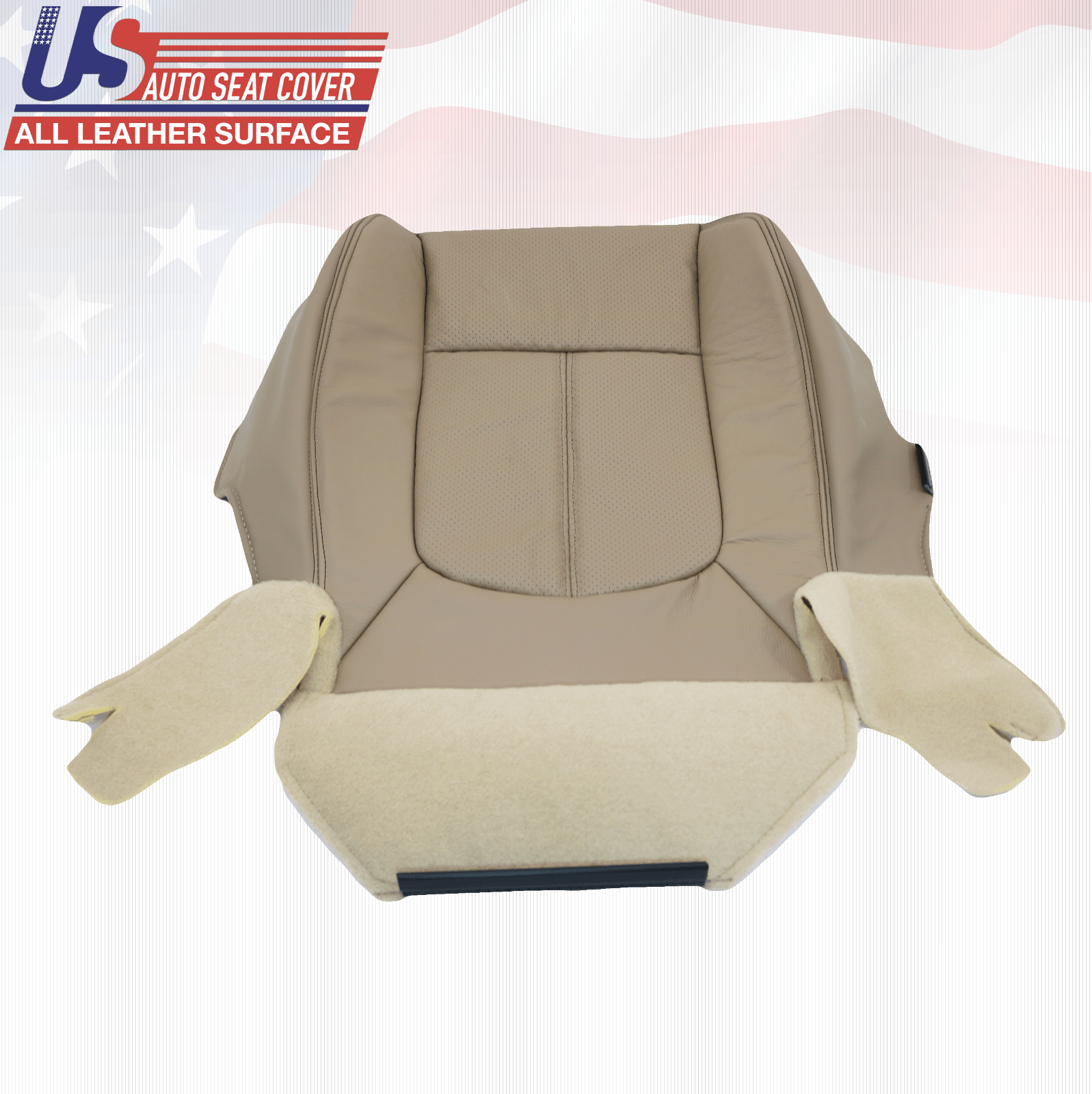 2015 2016 Ford F250 Lariat Driver/Passenger Bottom Perforated Leather Seat Cover