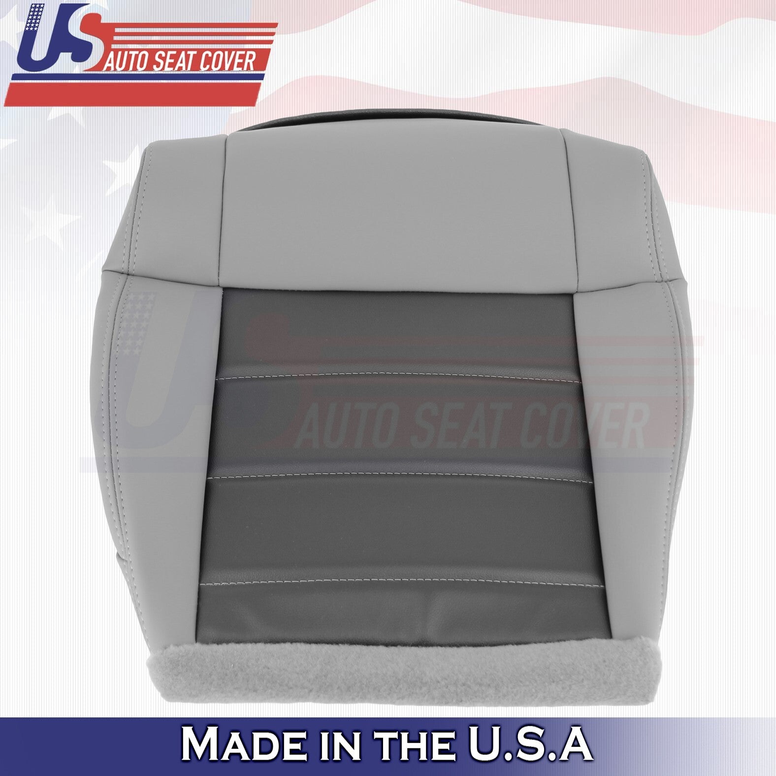 2010 For Jeep Wrangler Front Driver Bottom Synthetic Leather Seat Cover Gray