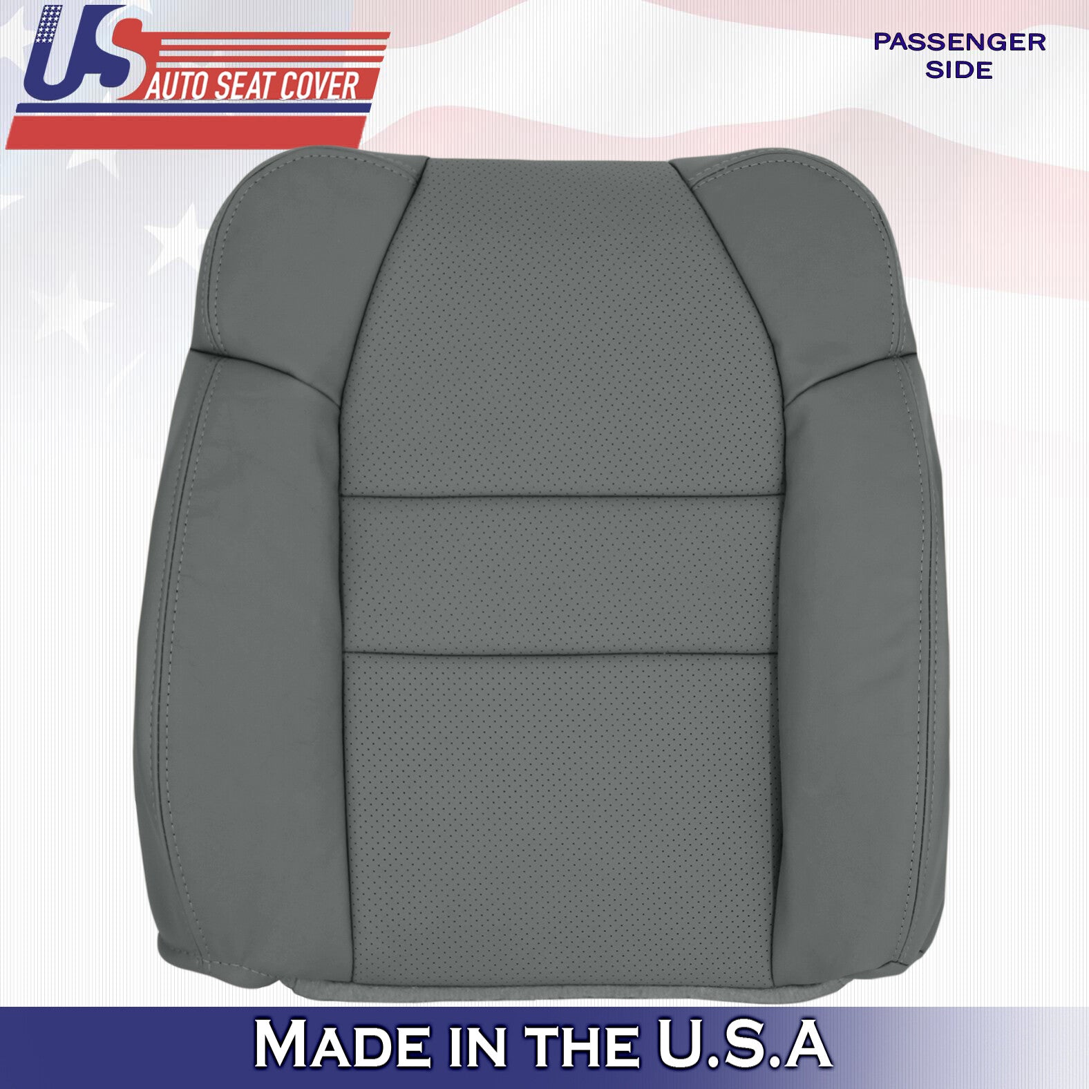 2004 2005 2006 For Acura MDX Passenger Top & Bottom Leather Seat Covers Gray