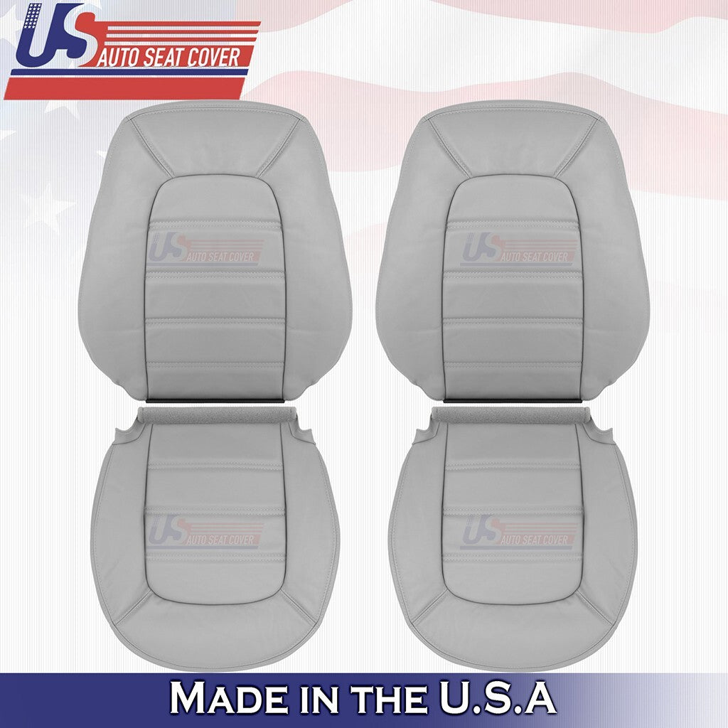 2002-2005 For Ford Explorer XLT Driver Passenger Top & Bottom Leather Cover Gray