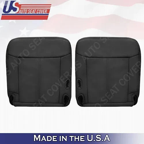 2003 to 2011 For Lincoln Town Car Driver & Passenger Bottoms Leather Cover Black