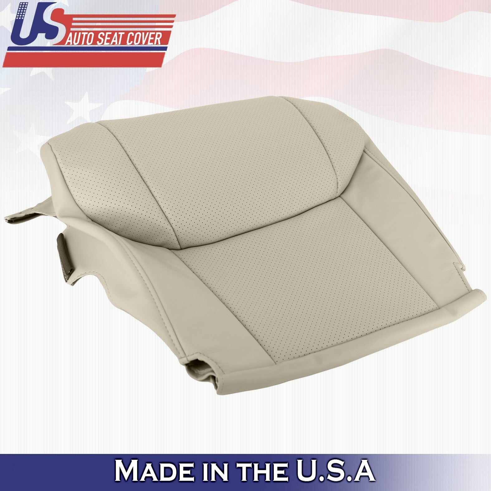 2006 For Toyota Avalon Driver & Passenger 2 Bottom Perforated Leather Covers Tan