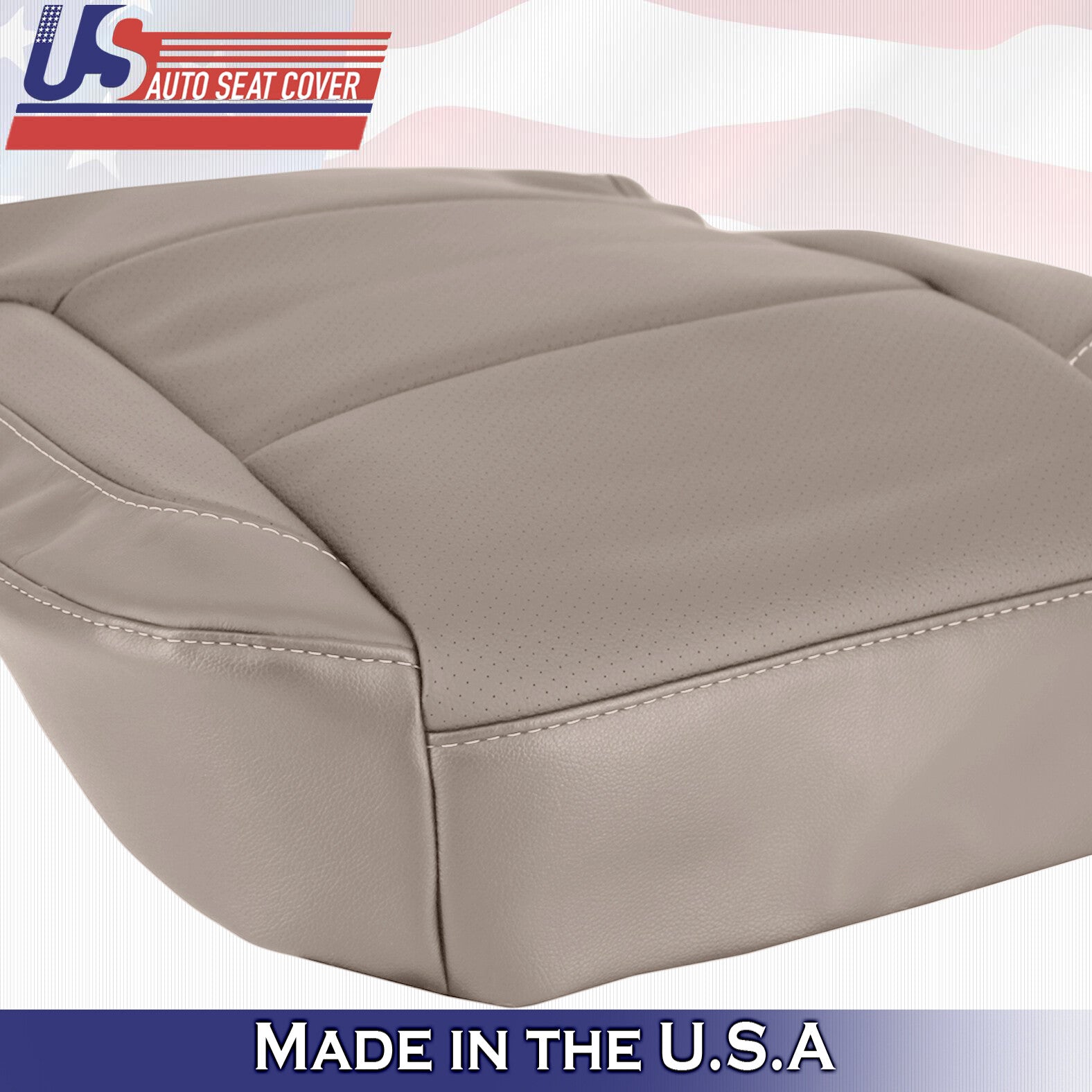 For 2014-2019 GMC Yukon Sierra Driver Bottom Perforated Leather Seat Cover Tan
