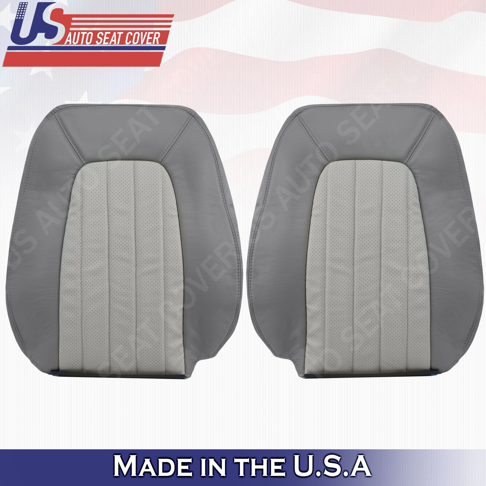 2002- 2005 Mercury Mountaineer FRONT TOPS PERF Leather Replacement cover GRAY
