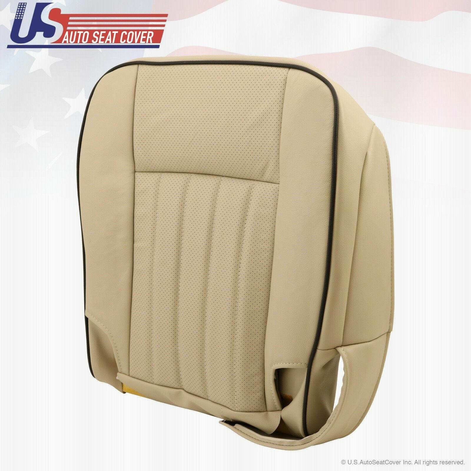 2006 Lincoln Navigator Passenger Bottom Perforated Leather Seat Cover Camel Tan