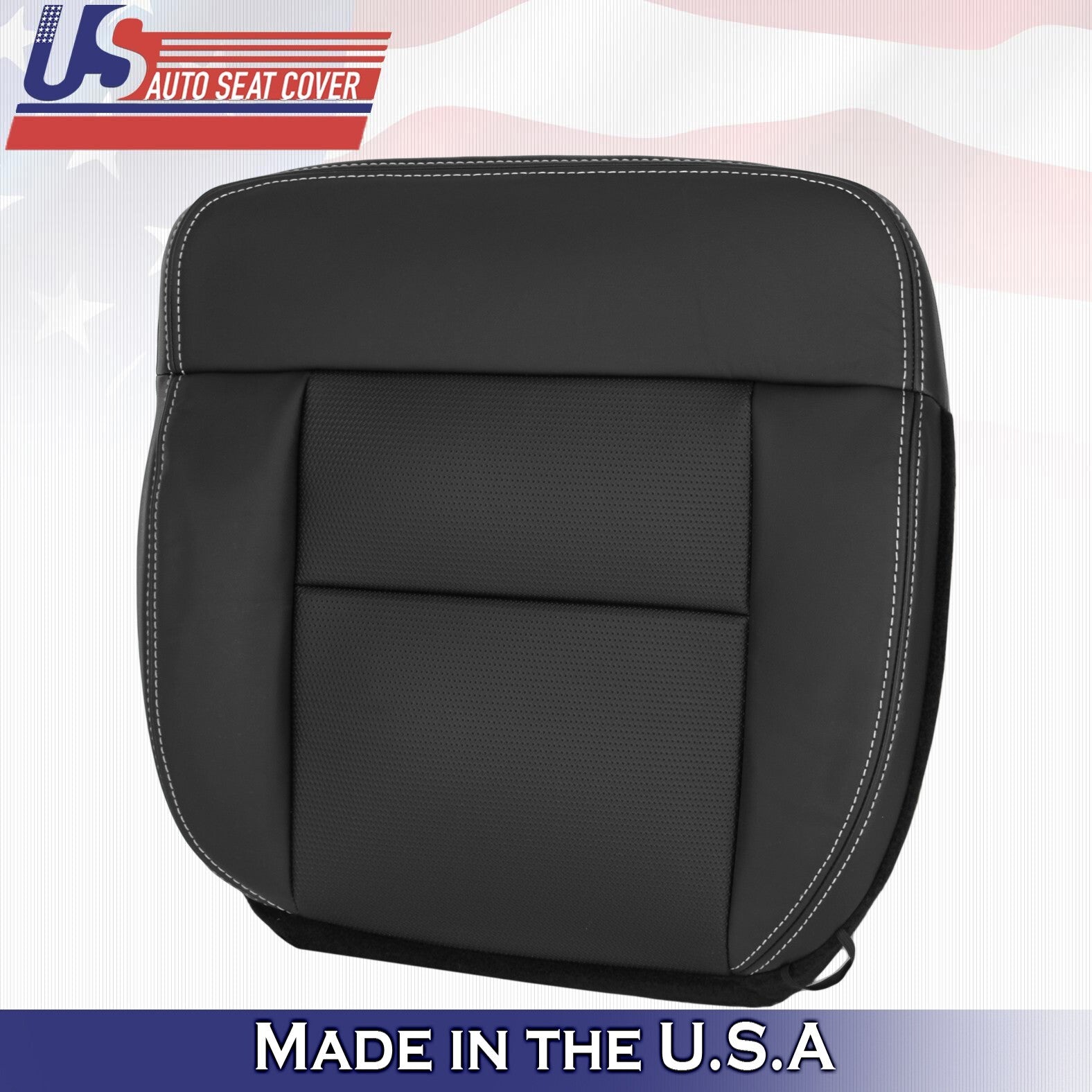 2004 to 2008 Fits Ford F150 Driver & Passenger Bottom Leather Seat Covers Black
