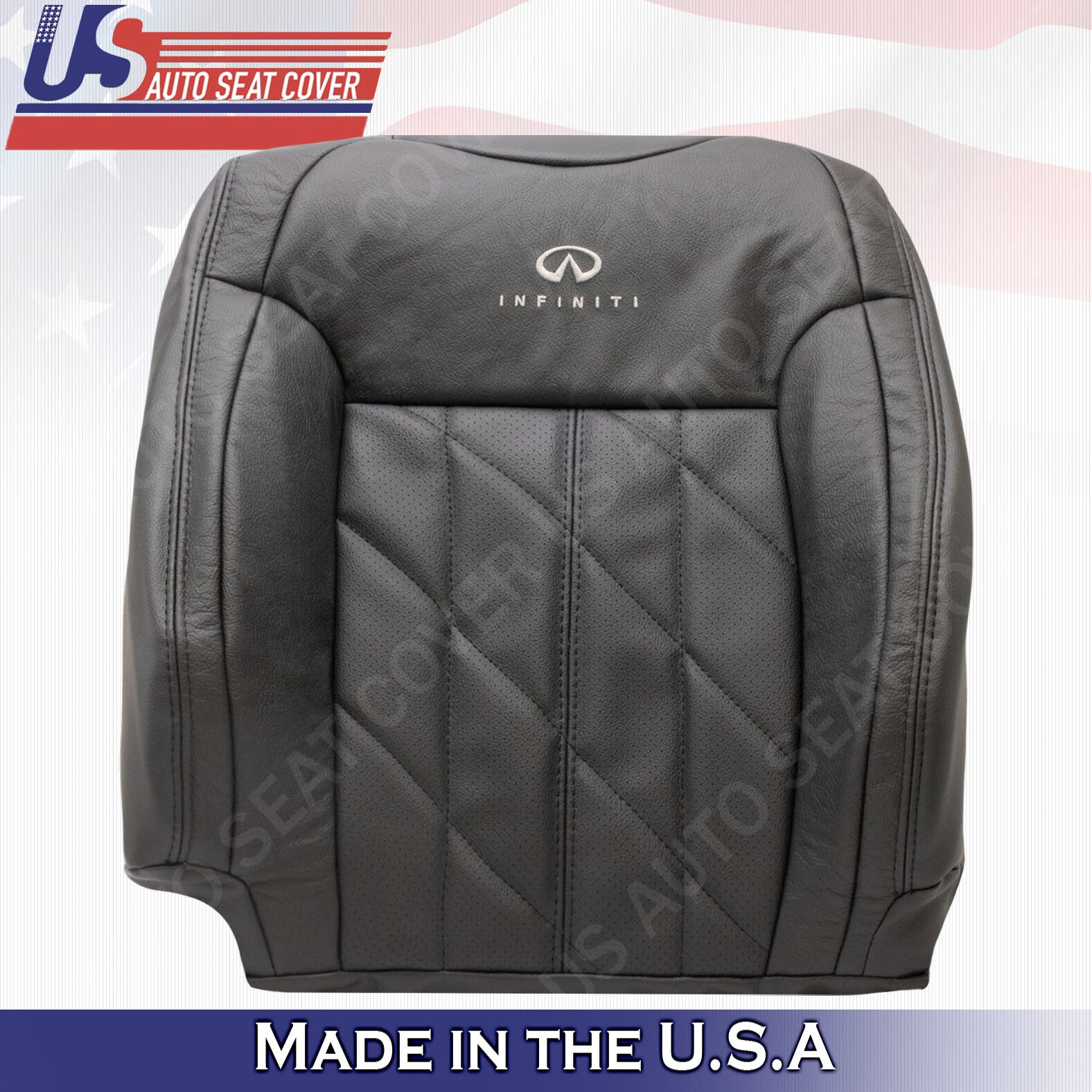2014 2015 2016 2017 Infinity FX37 Front Passenger Top Leather Seat Cover Black