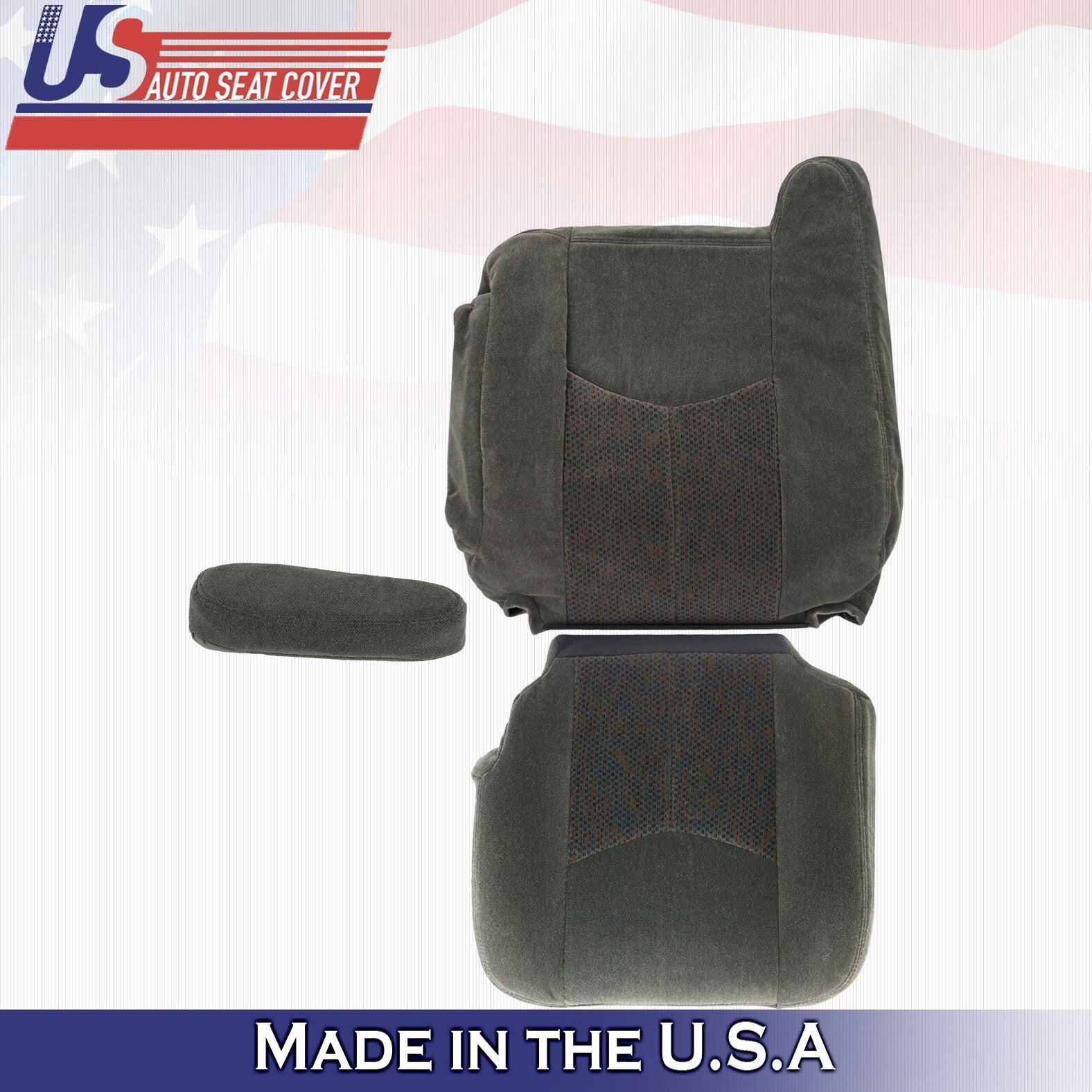 2003 For Chevy Silverado 1500 2500 Driver Top Bottom Armrest Cloth Covers Gray