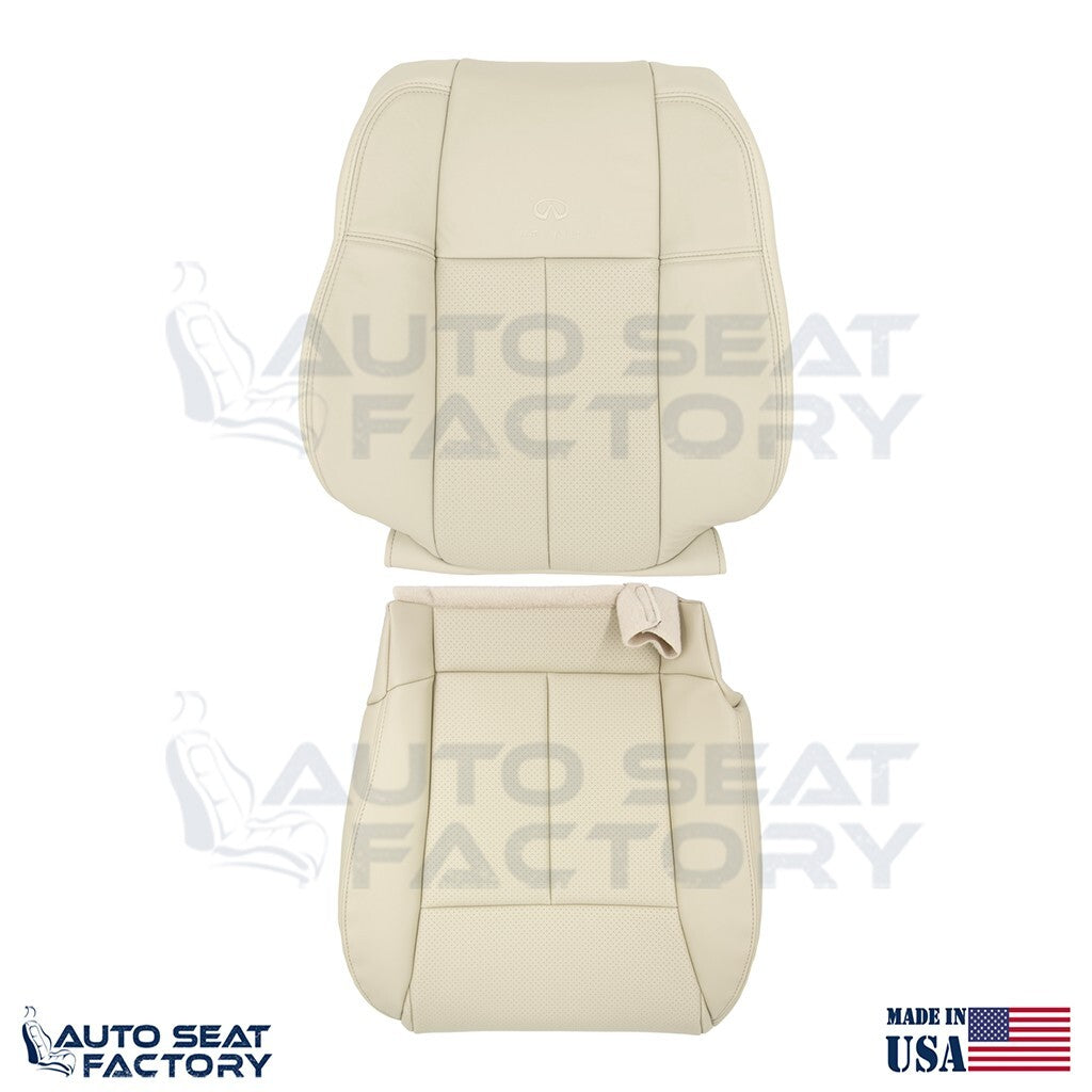 Replacement 2006 - 2010 Fits Infiniti M45 M35 Front Wheat Leather Covers, Perf.