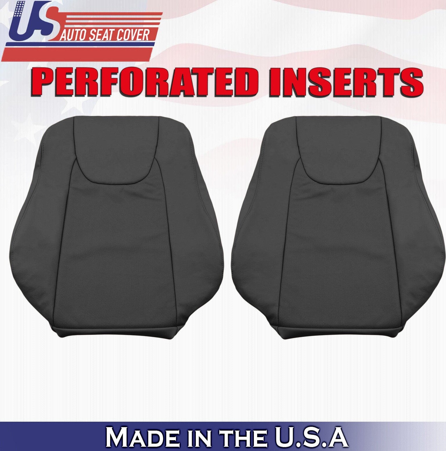 2010 to 2015 For Lexus RX450H Driver & Passenger Top Leather Seat Covers BLK