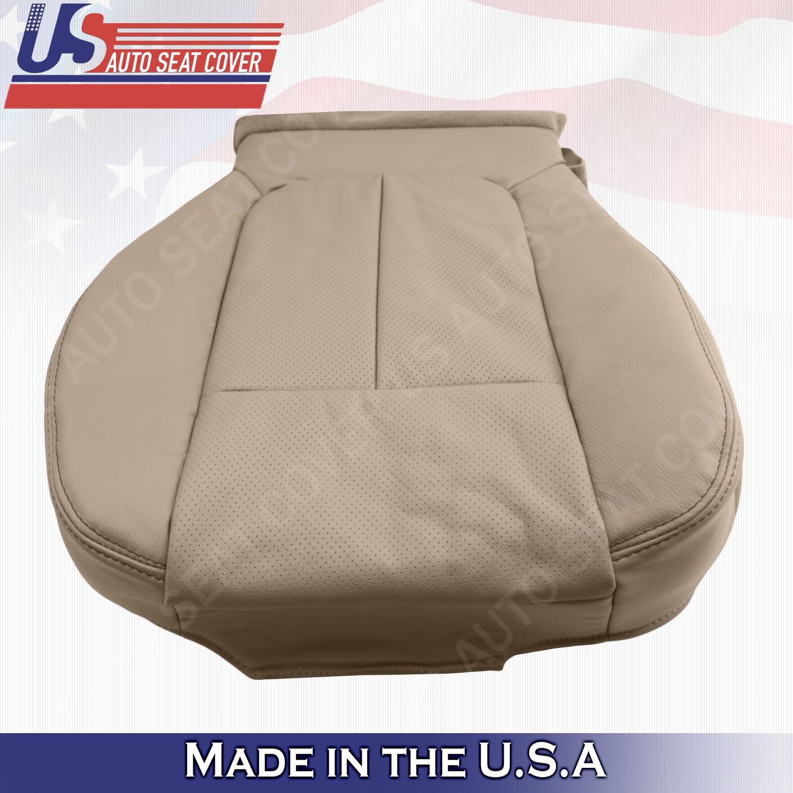 2011 to 2014 Fits Ford F150 Lariat Passenger Bottom Perforated Leather Cover Tan