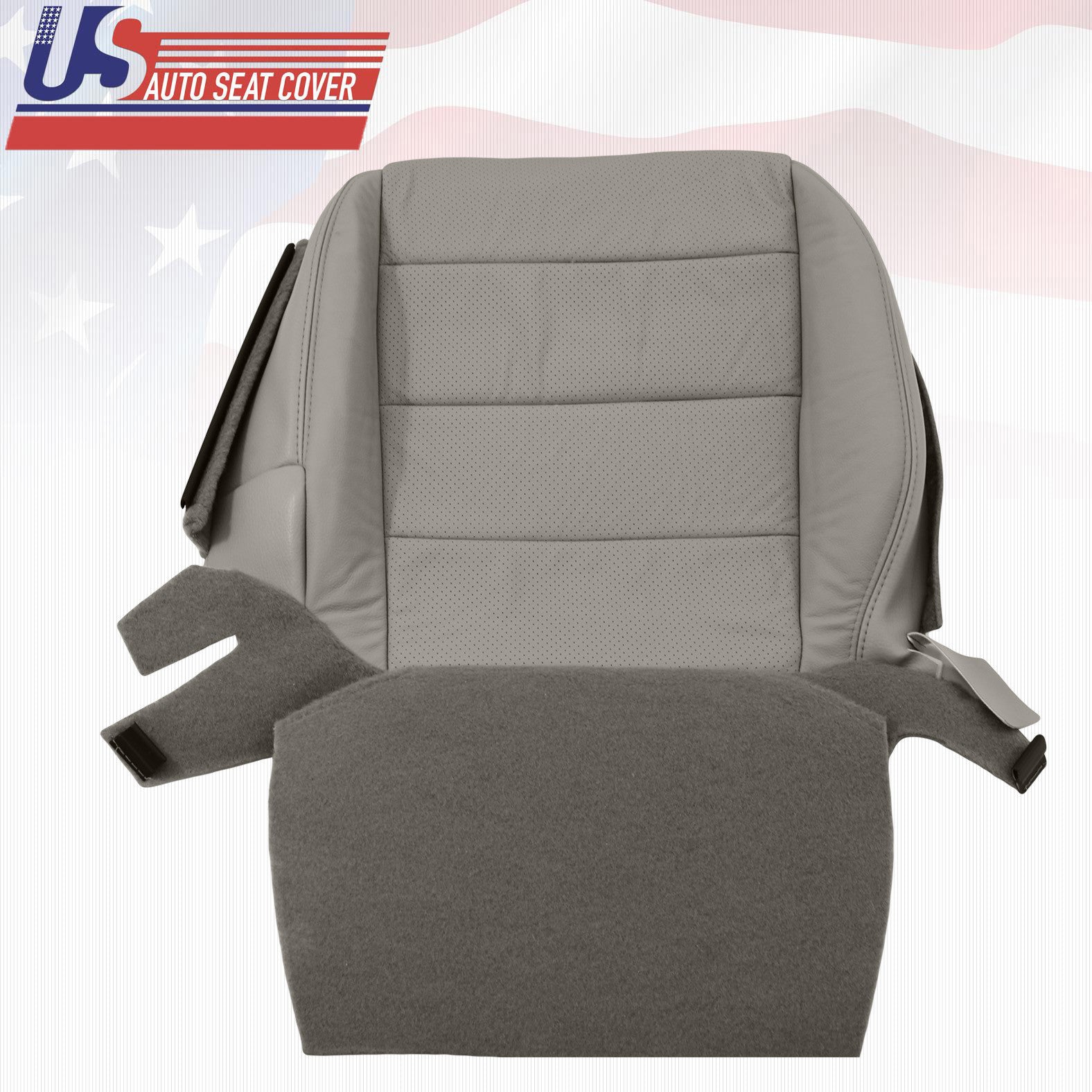 For 07-08 ACURA TL S-TYPE DRIVER PASSENGER BOTTOM PERFORATED SEAT COVER  "Taupe"