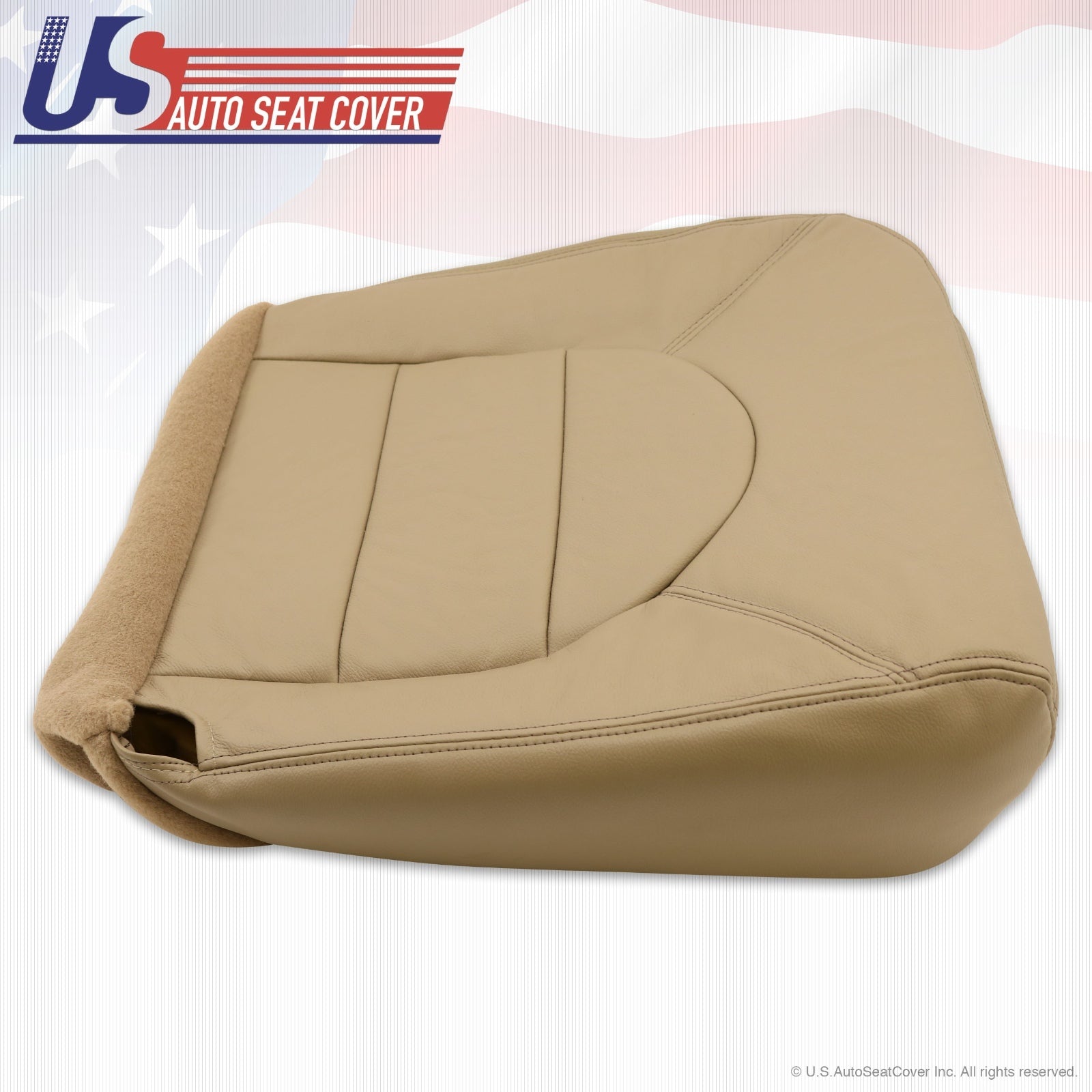1999 Ford F250 F350 Lariat Driver Bottom Leather Seat Cover & Armrest Tan
