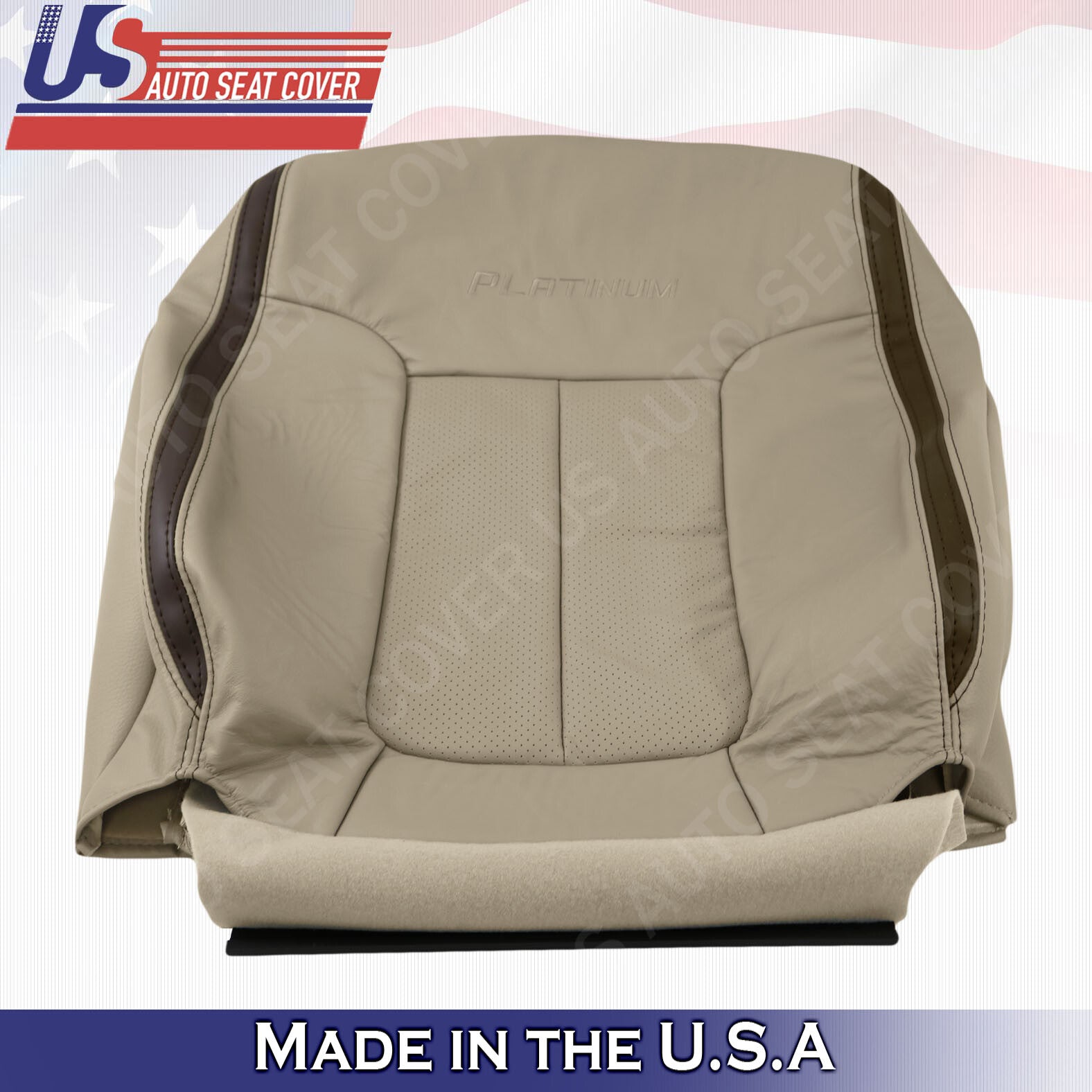 Driver- Passenger Top Perf. Leather Seat Cover Gray 2009 2010 Ford F150 Platinum