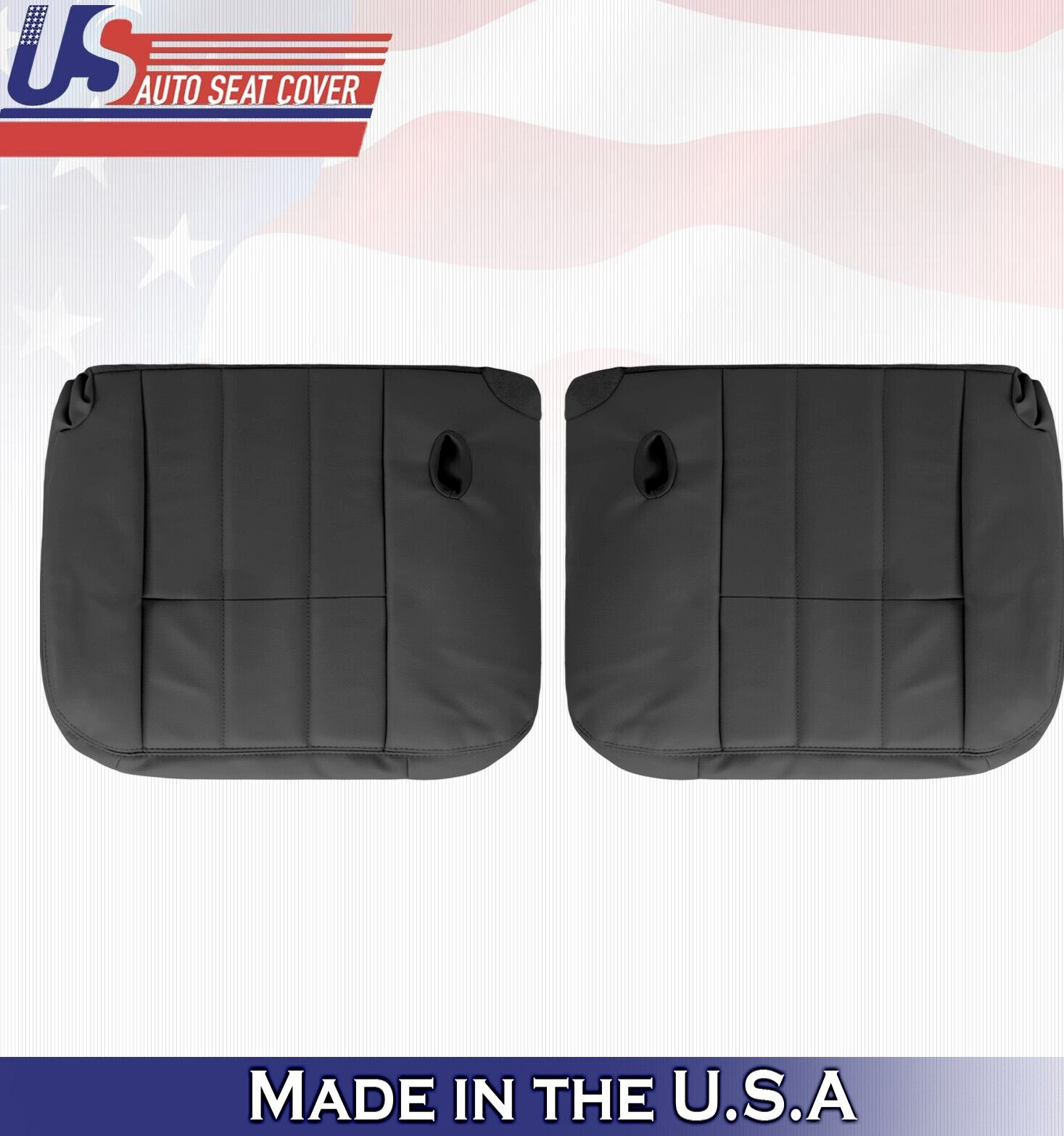 2011 For Mercury Grand Marquis Driver & Passenger Bottom Leather Seat Covers BLK