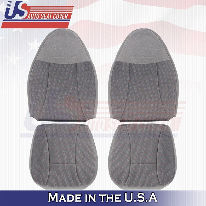 1992-1996 FITS Ford Bronco XLT - Driver & Passenger Bottoms-Tops Cloth Seat Gray