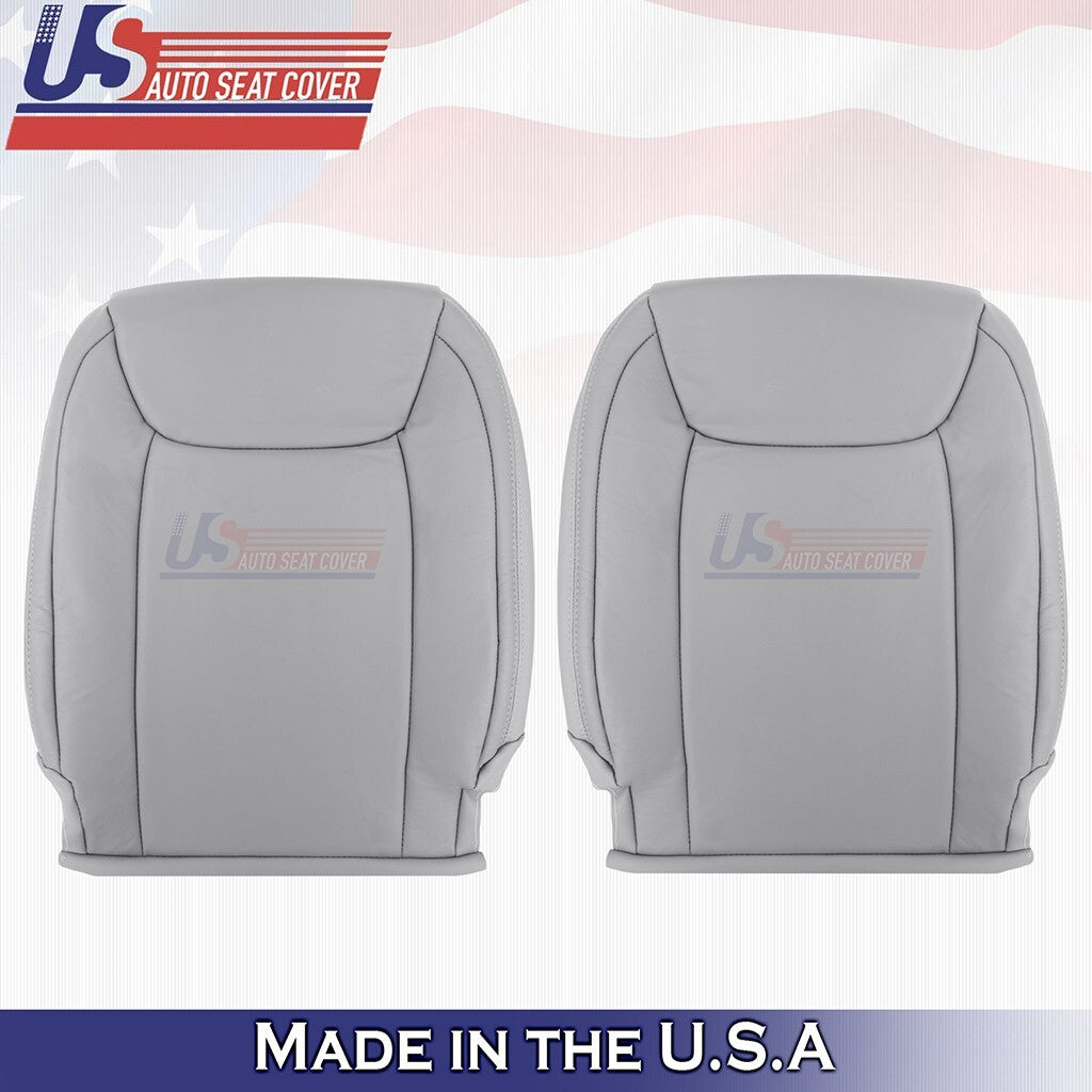 2004 to 2010 Fits Toyota Sienna Driver & Passenger Tops Leather Seat Cover Gray
